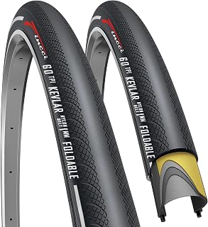 Fincci Foldable 700x28c Tire - Road Bike Tires 28-622 with Nylon Anti Puncture - Black 700c Bike Tire Puncture Proof with Kevlar for Racing, Hybrid, Folding Bicycles - Flatless Bike Tires 28 inch