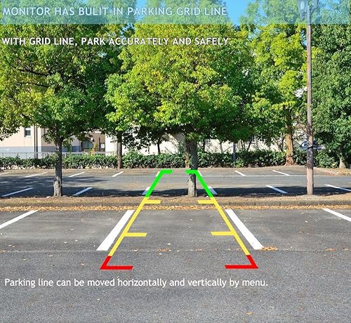 Miniatura 3 de Sistema de cámara de respaldo con cable AHD 1080P de 7 pulgadas, línea de guía, cámara impermeable IP69K, visión nocturna, a prueba de vibraciones