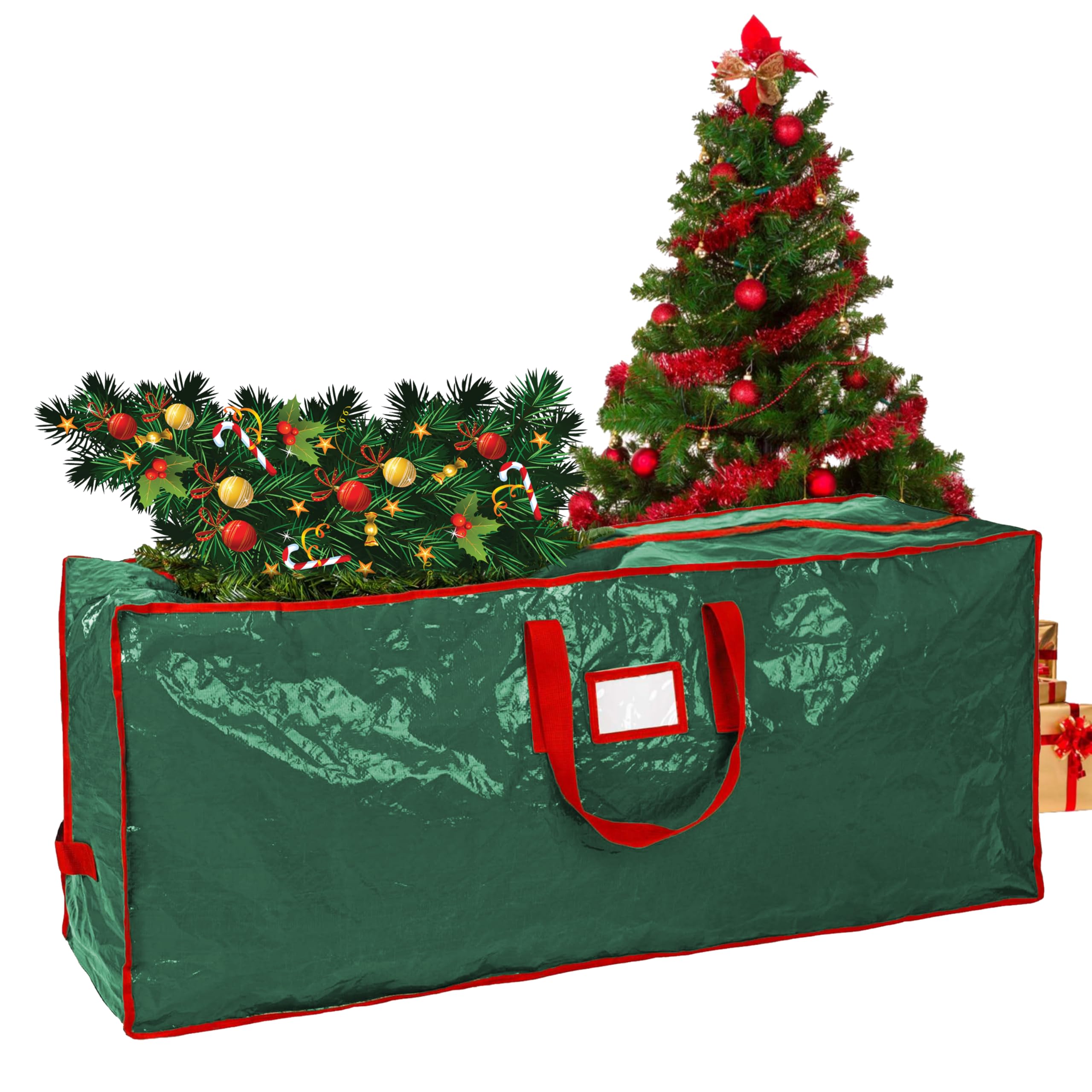 BritVibe Christmas Tree Storage Bag - Extra Large Heavy Duty Xmas Tree Bag for Up to 7.5ft Tall Artificial Christmas Tree - Waterproof & Dustproof Storage Bags with Durable Zippers, Handles (Green) — image 1