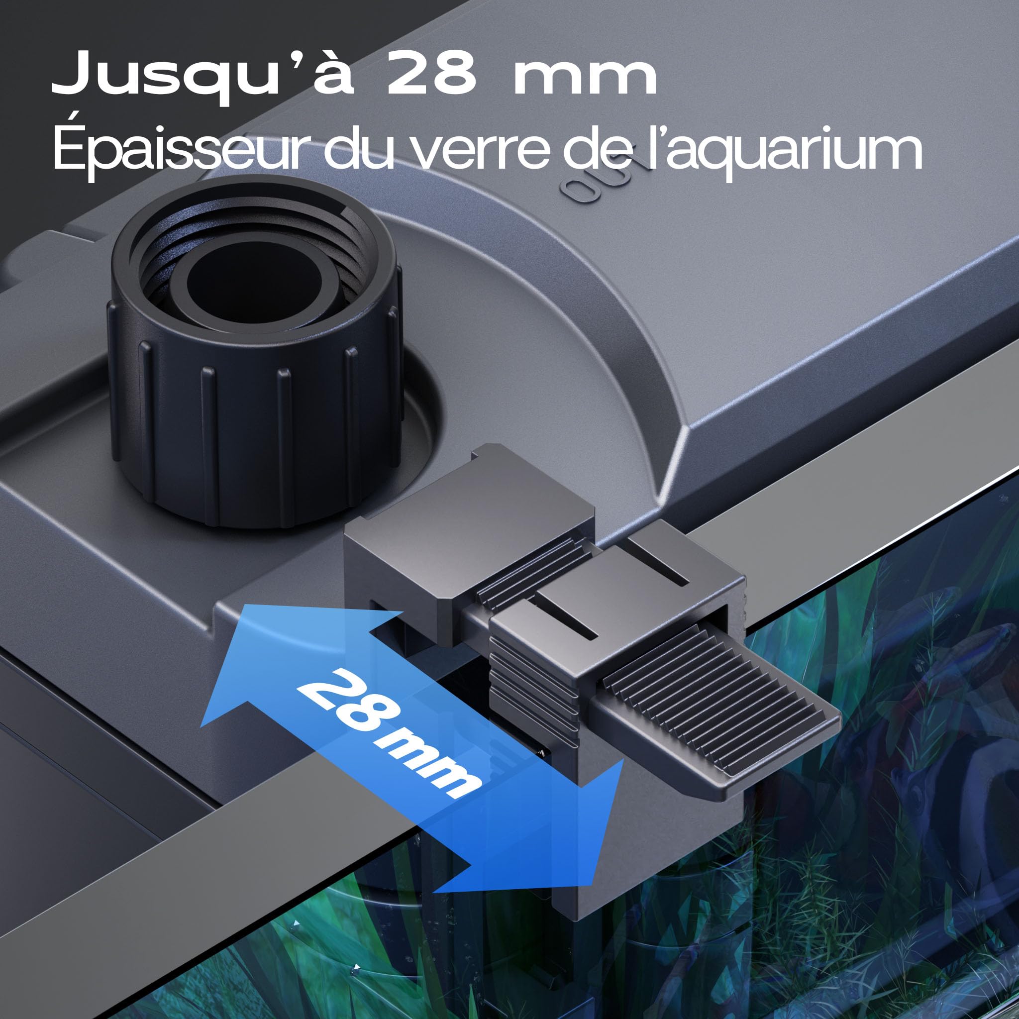 SunSun HBL-802 Filtre Suspendu Hang on Filter 6 W, 160 x 170 x 280 mm, débit 500 l/h, pour Aquariums 100 l