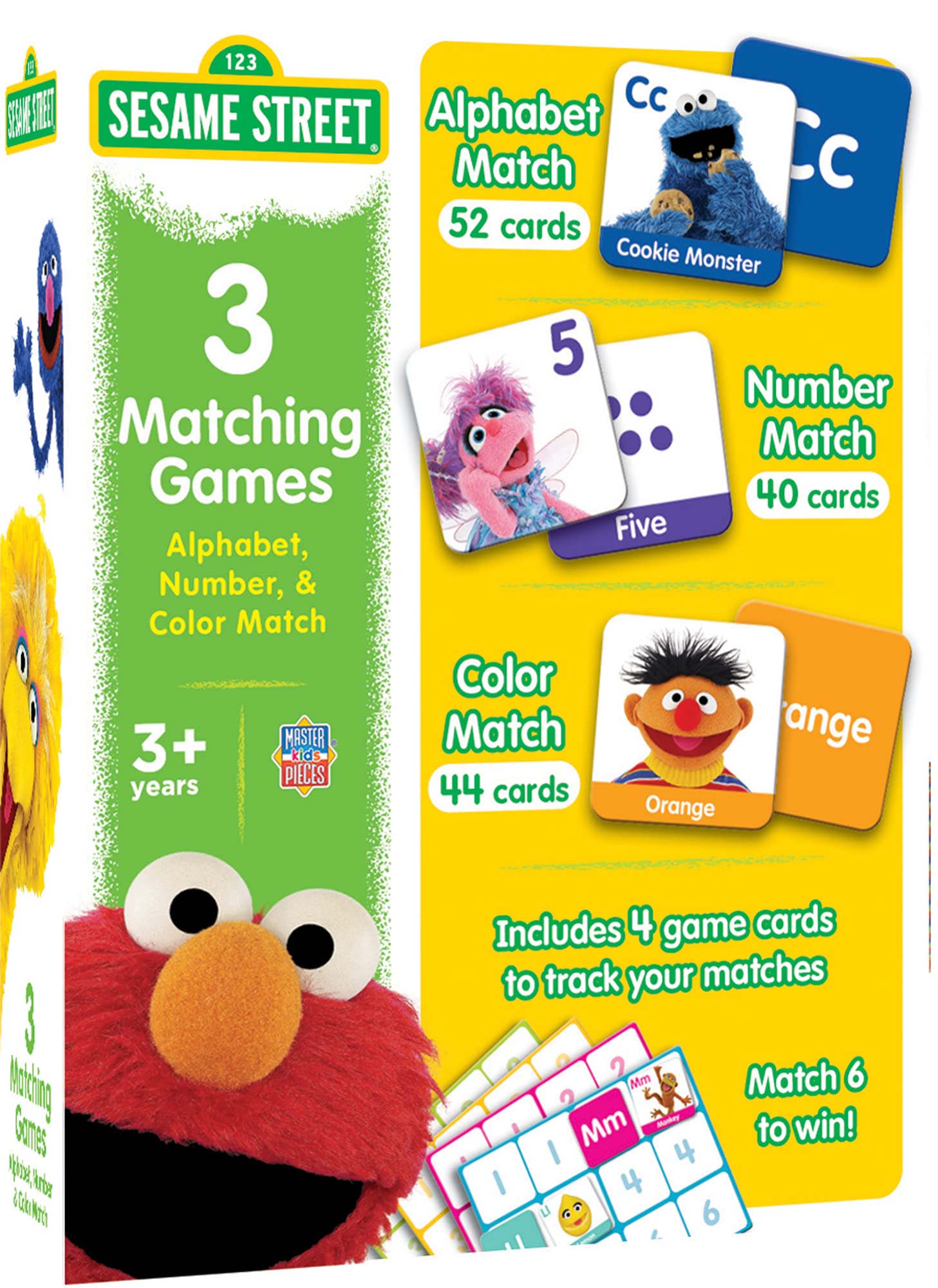 Amazon.com: MasterPieces Kids Games - Sesame Street - 3 Fun Ways to Play  Matching Game Set : Toys & Games
