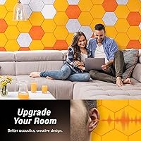 Vista 4 de TONOR - Paquete de 12 paneles acústicos hexagonales, paneles acústicos de alta densidad de 12 x 10 x 04 pulgadas para paredes, panel de espuma