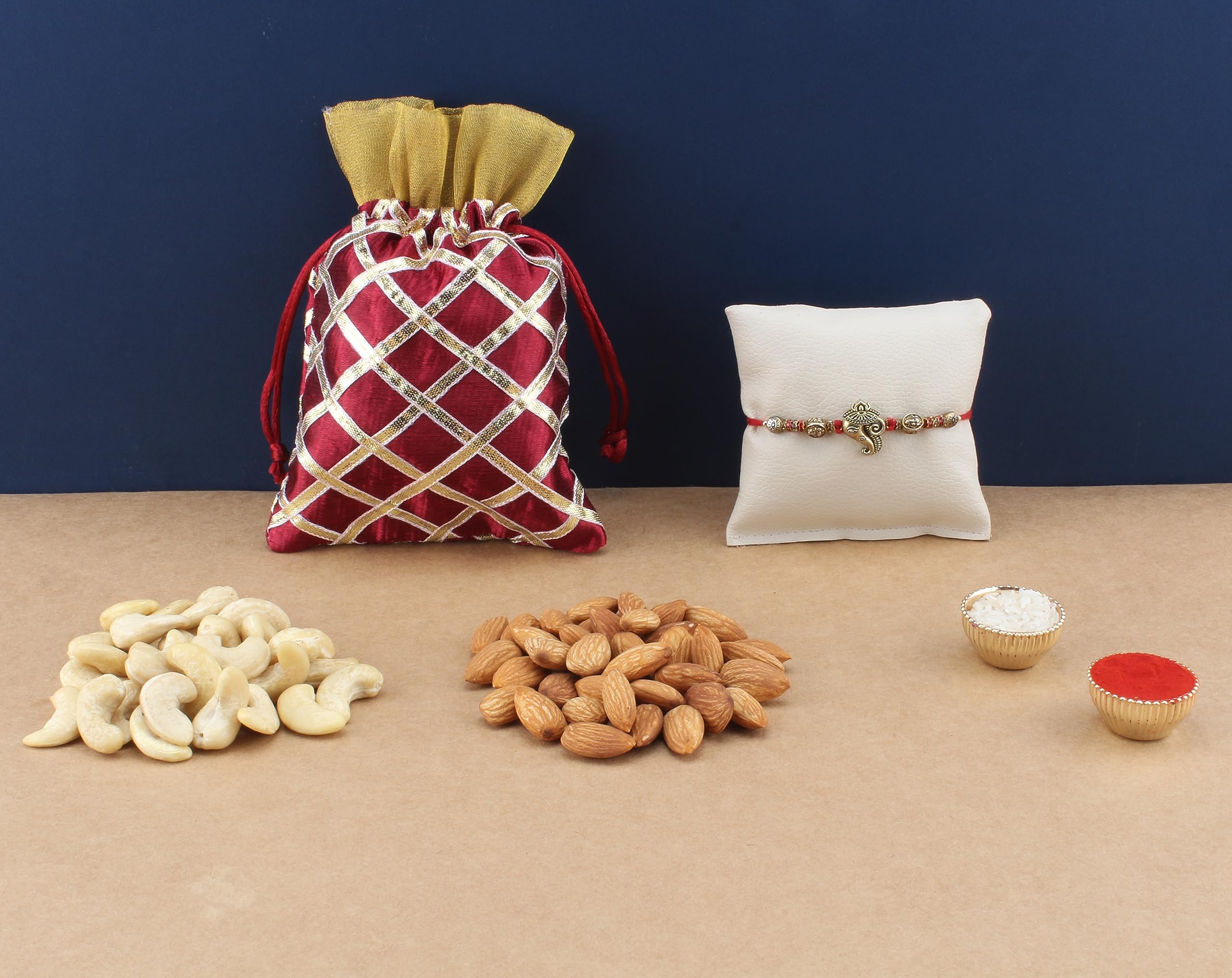 SFU E Com Rakhi With Dry Fruit Potli For Rakshabandhan Gift | Dry Fruit Gift Potli For Brother | Dry Fruits Gift Potli | Rakhi With Dryfruits | 075-image-42