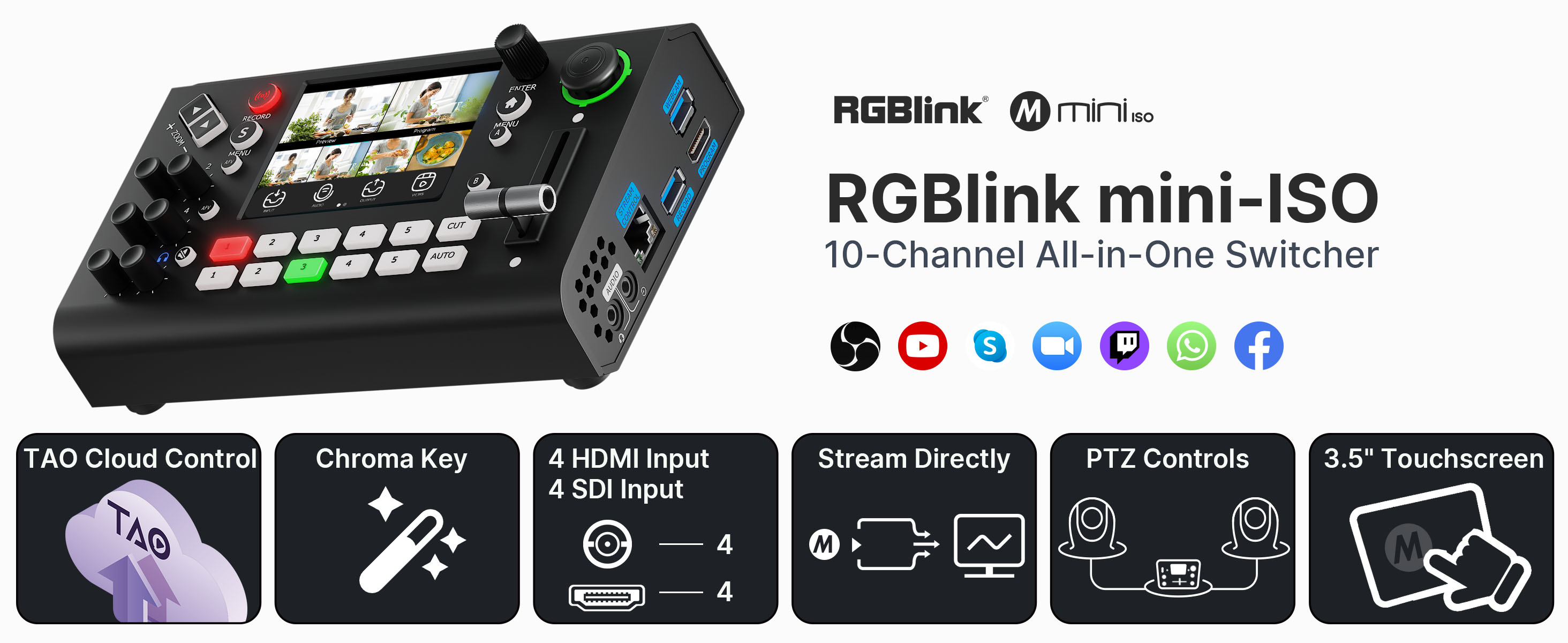 Amazon.com: RGBlink mini-ISO Video Mixer Switcher, 10 Channel All