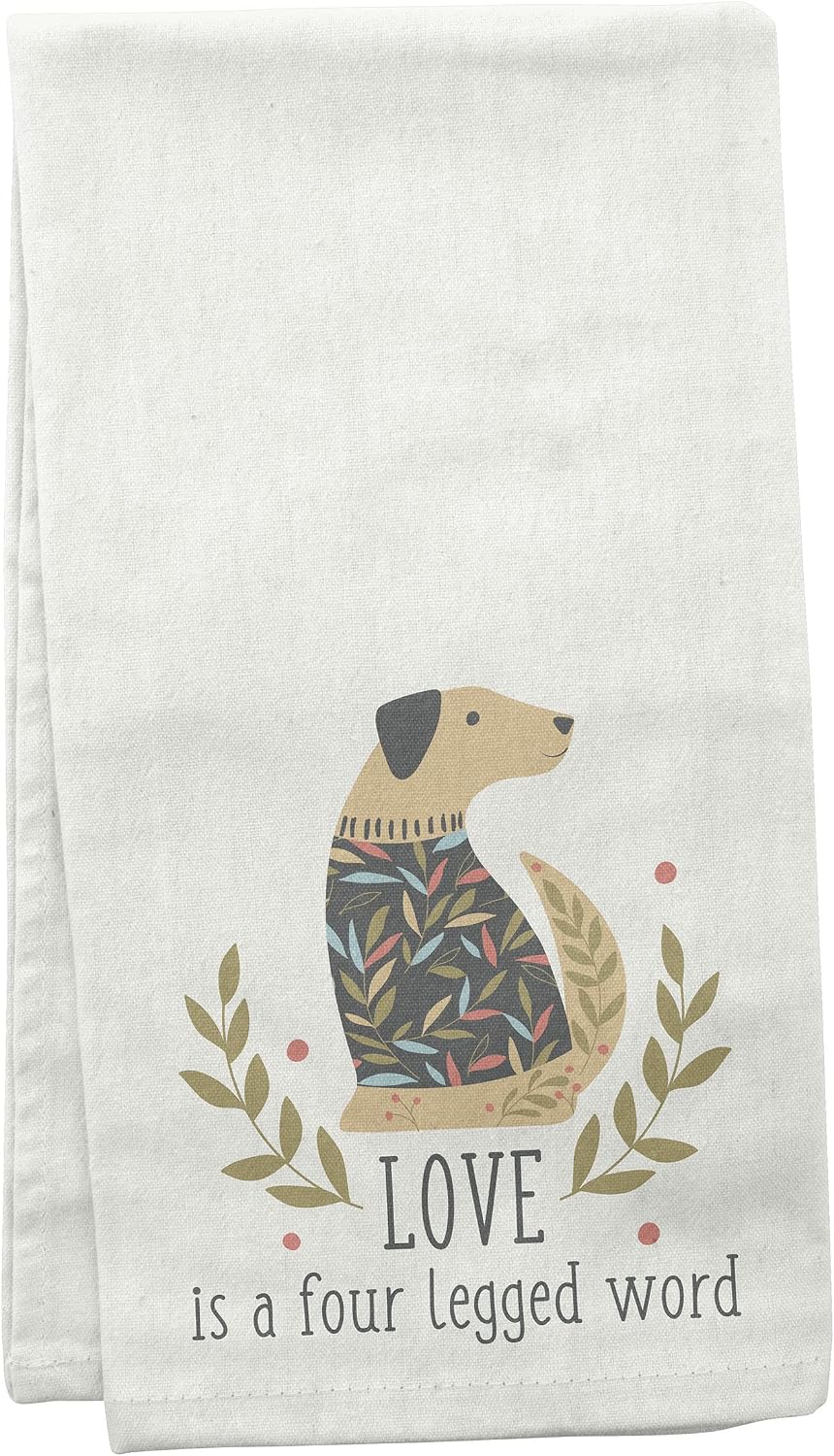 Karma Dog Tea Towel - 100% Cotton Hand Towels for The Kitchen - Modern Home Decor - Iridescent