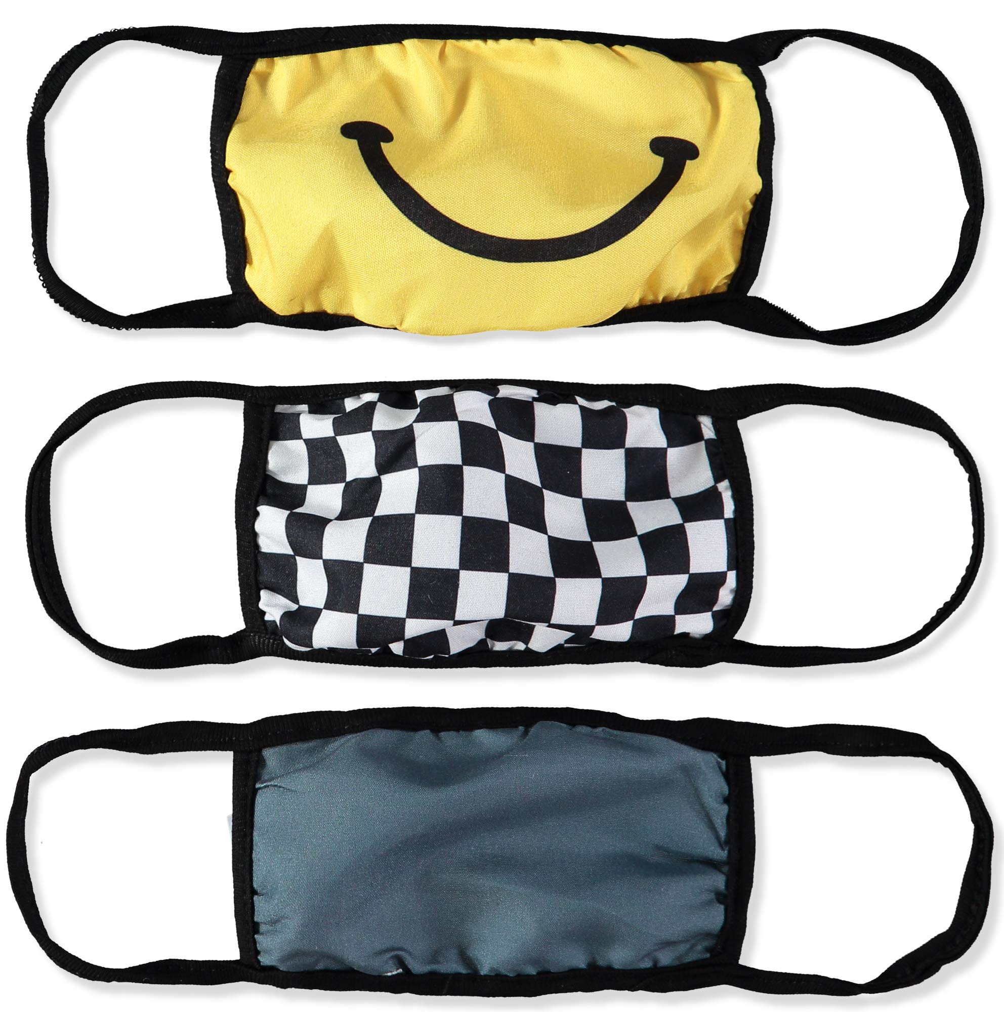 ABG Accessories 3-Pack Reusable Fabric Face Mask for Kids (Smile Design)