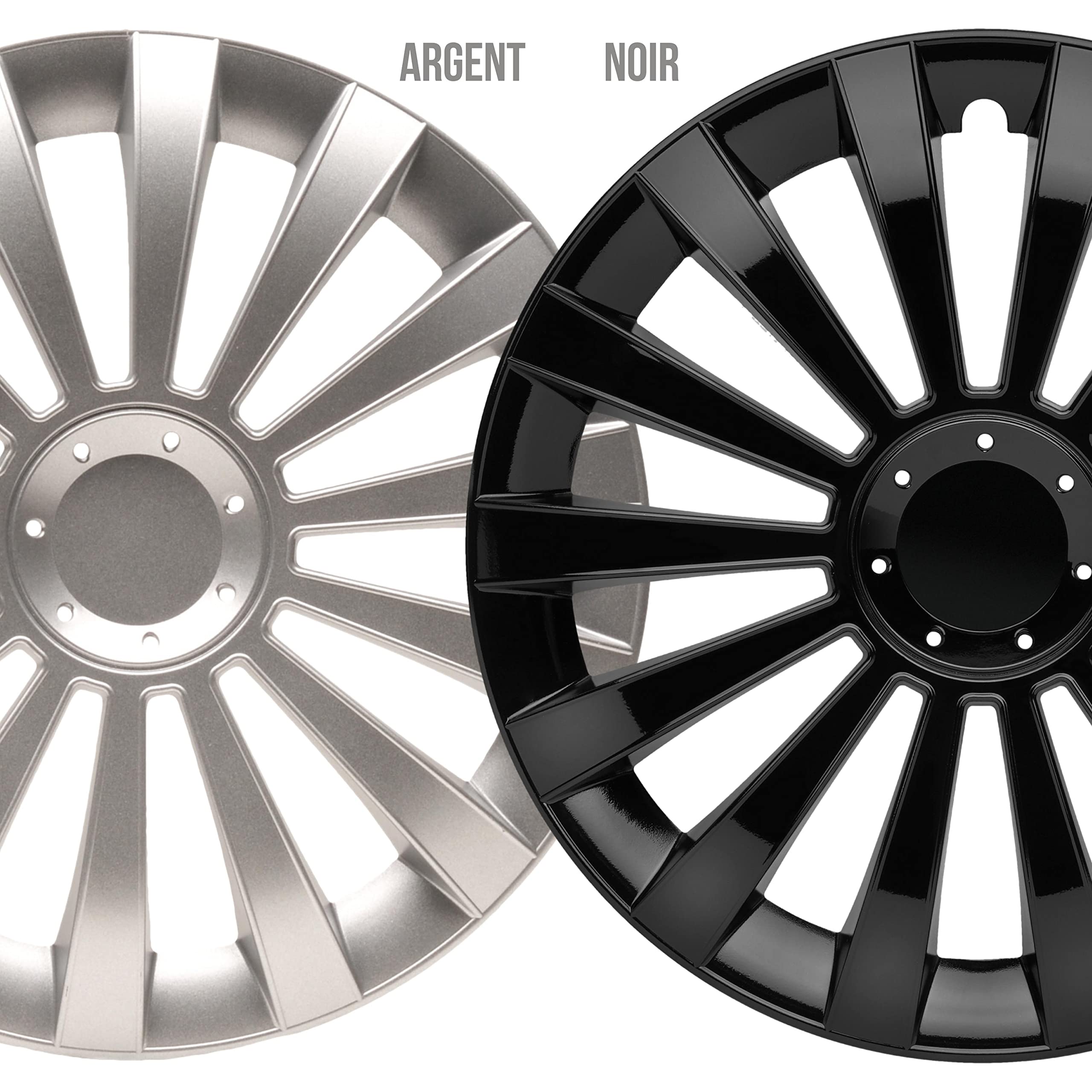 Albrecht 16 Pouces Noir enjoliveurs pour Jantes en Acier - Meridian enjoliveur de Roue en Plastique avec Peinture en Couches - Enjoliveurs dans l'emballage d'origine Albrecht - Fabriqué en UE