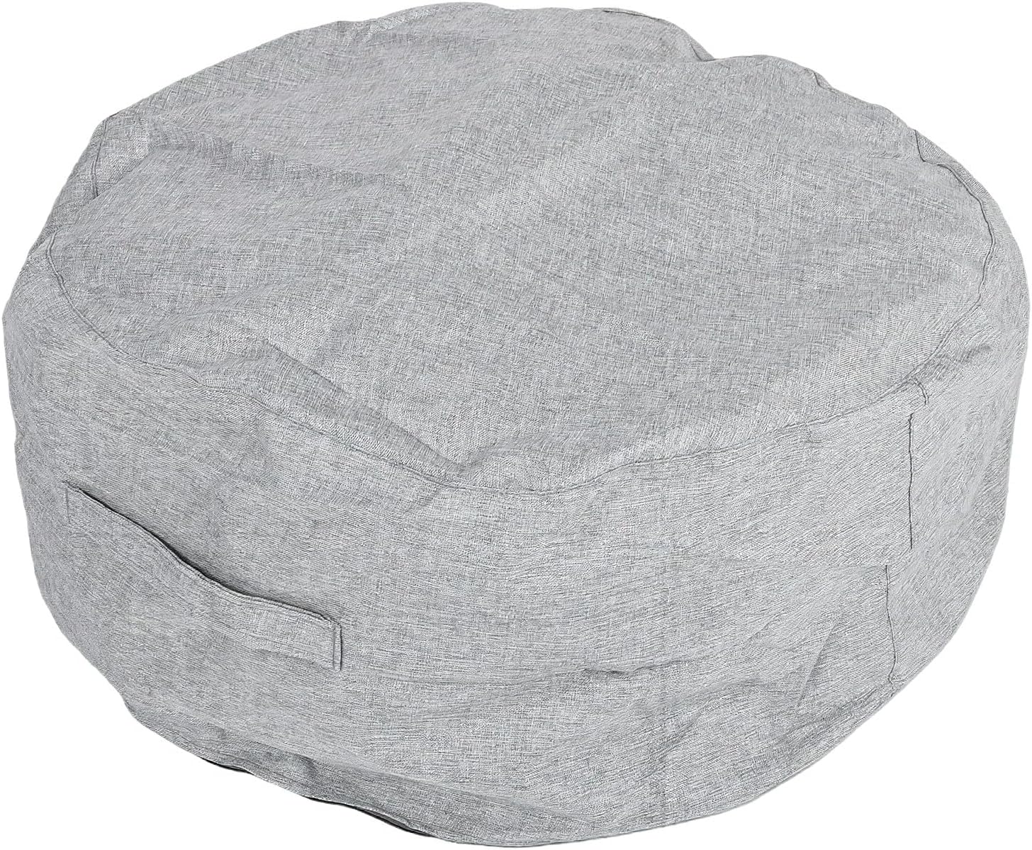 Sanpyl Cylindrical Moving Storage Bags, Heavy Duty Foldable Travel Packing Bag, Large Capacity Clothes Blanket Bag for Move House, Camping Hiking, Grey (Light Gray)