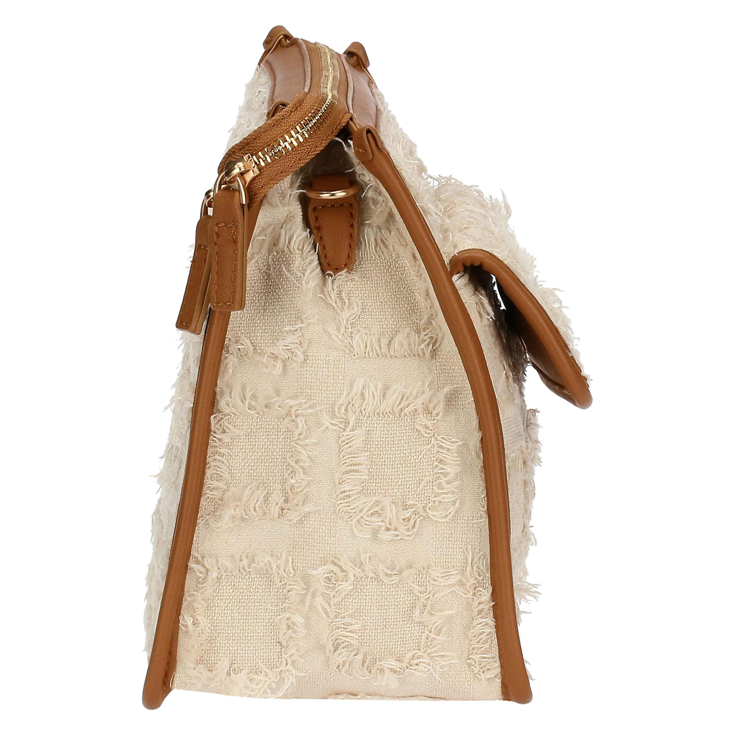 THUN - Borsa tracolla in tessuto ed ecopelle - Esterni: 100% Poliestere, Rifiniture: 100% Poliestere con rivestimento in PU, Metallo - Collezione Sempre con Me - 26 x 13 x 22 cm