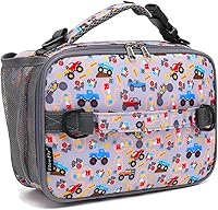 Vista 1 de FlowFly Lonchera para niños, bolsa de almuerzo escolar aislada y duradera con correa para el hombro y soporte para botellas, lonchera térmica