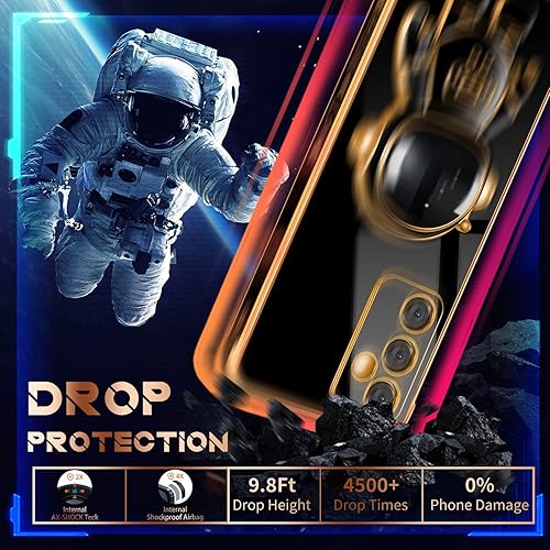 Miniatura 5 de Coralogo Funda de teléfono para Galaxy A14 5G, diseño de astronauta linda para mujeres y niñas, con soporte oculto de astronauta, diseño 6D para