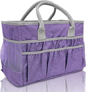 Cupohus Craft Organizer Tote Bag – Foldable Large Capacity Supply Storage Bag – Use as Baby Diaper Organizer, Craft Supply Holder, Car Trunk Basket, or Breast Pump Storage