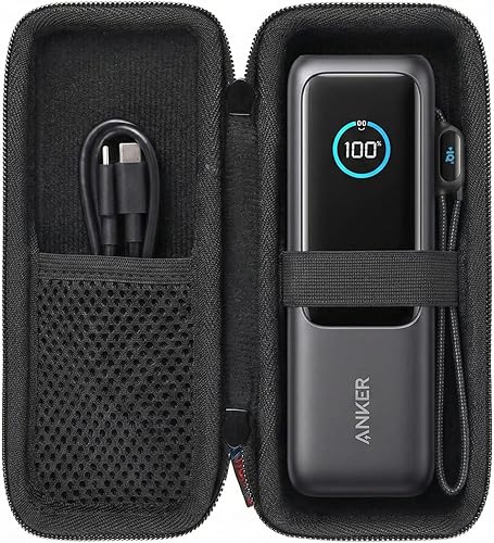 Miniatura 13 de khanka Anker Prime Power Bank, funda de 26,250 mAh, bolsa de viaje dura compatible con Anker Prime Power Bank 26K, 300W, solo funda (negro) Negro