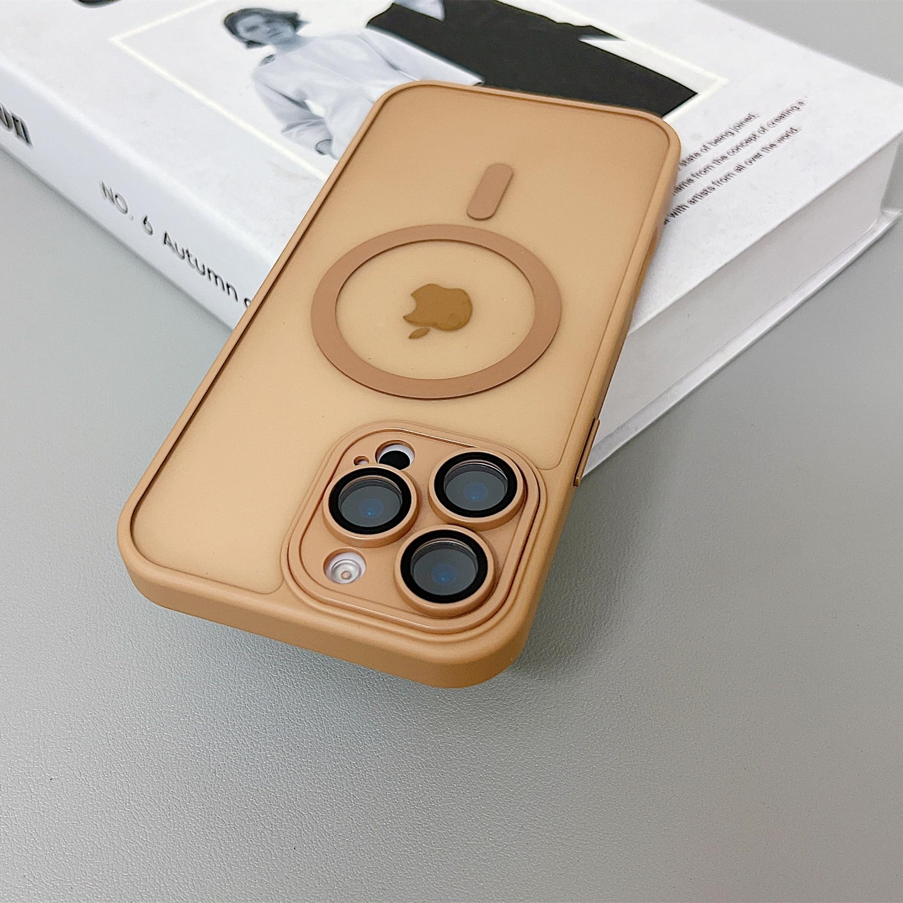 Coque iPhone 13 Mini magnétique mate or désert luxe antichoc