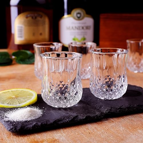 Miniatura 5 de INFTYLE Juego de 24 vasos de chupito pequeños de 1.5 onzas, vasos de chupito clásicos para whisky, vodka, tequila, jerez, brandy, cordial, mini