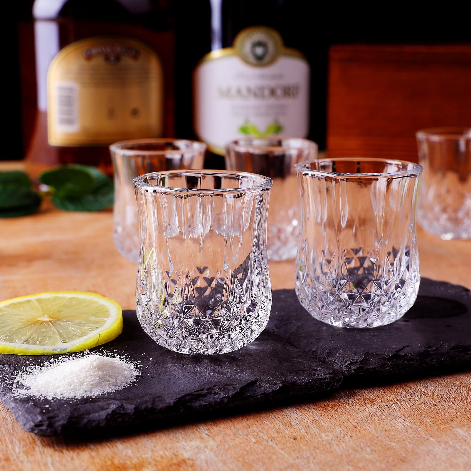 Lot de verres à shot élégants de 710 à 42,5 g - Motif diamant - Pour whisky, vodka, tequila, sherry, brandy cordial - Pour fêtes, bars