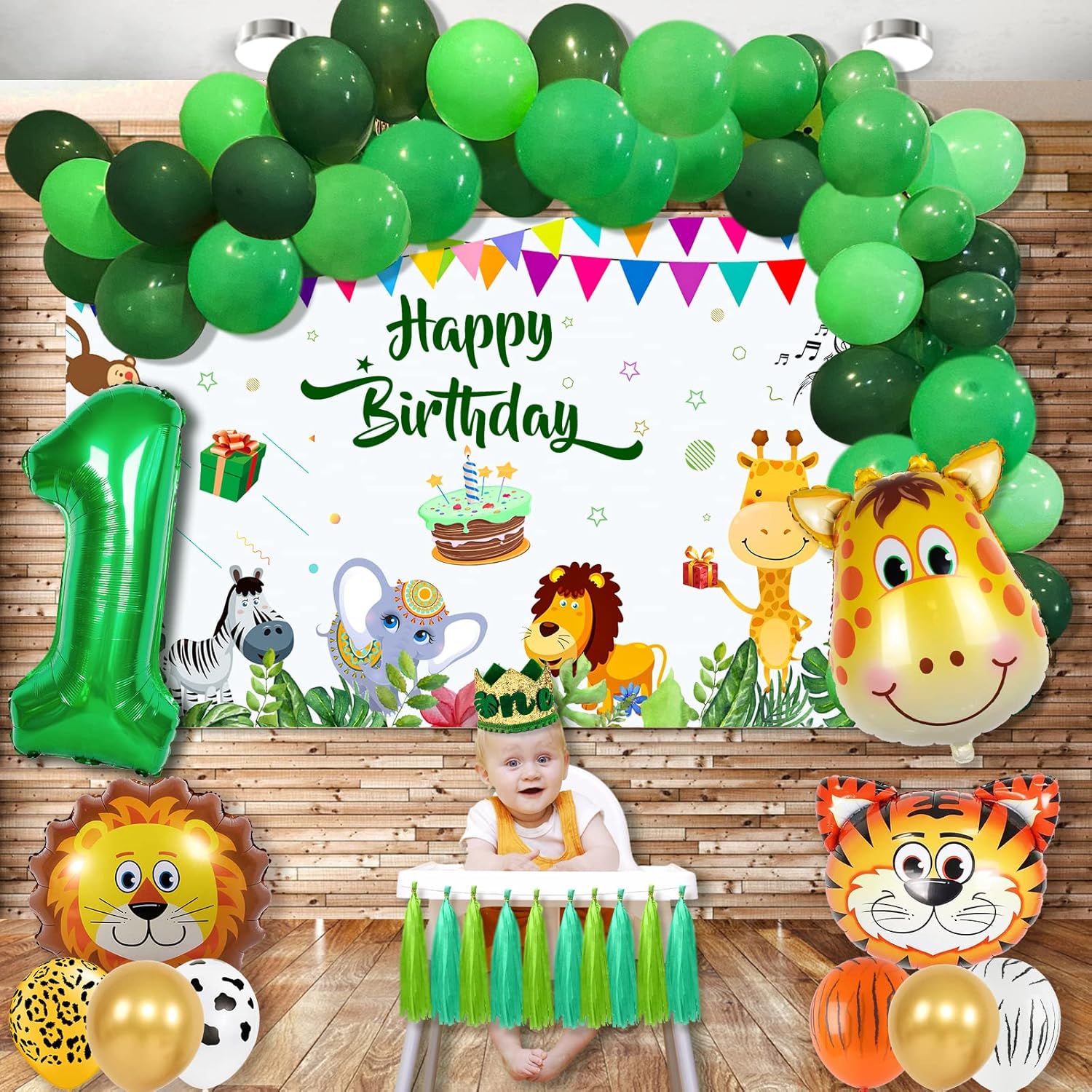 Safari Birthday Decorations 50pcs Jungle Theme Party Supplies Include Lion Giraffe