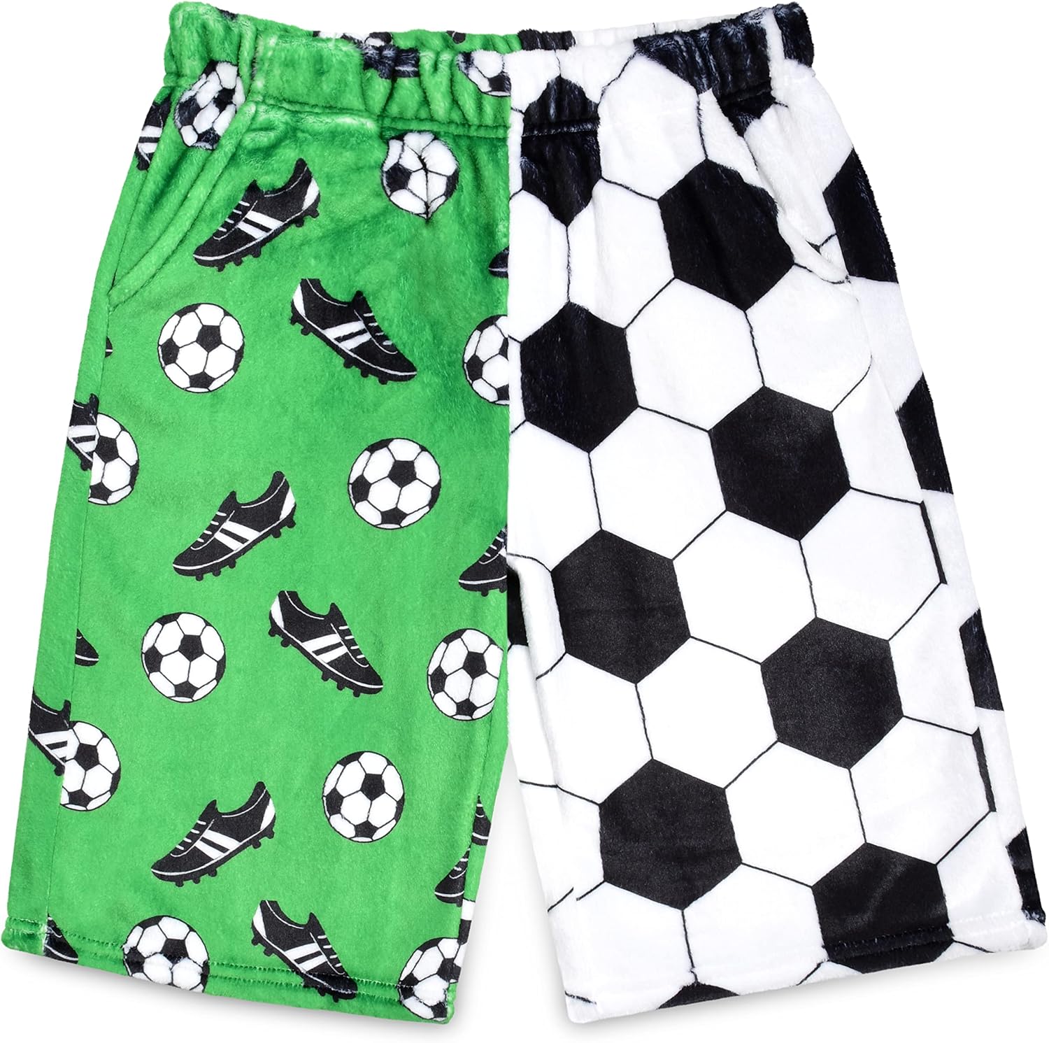 iscream Big Boys Fun Print Silky Soft Plush Shorts - Play Ball Collection