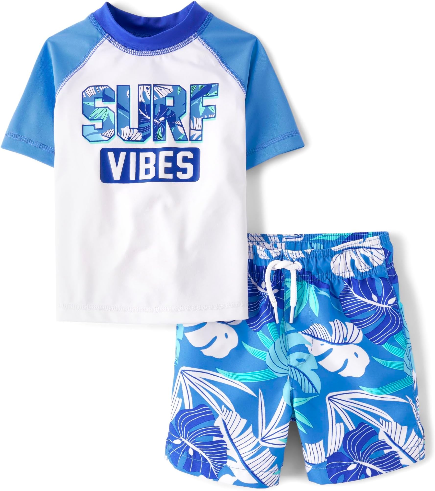 The Children's PlaceBoys' and Toddler Short Sleeve Rashguard and Bottoms