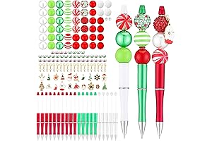 Gueevin 150 Christmas Beaded Pens for Kids Classroom Creative Gift Making Kits