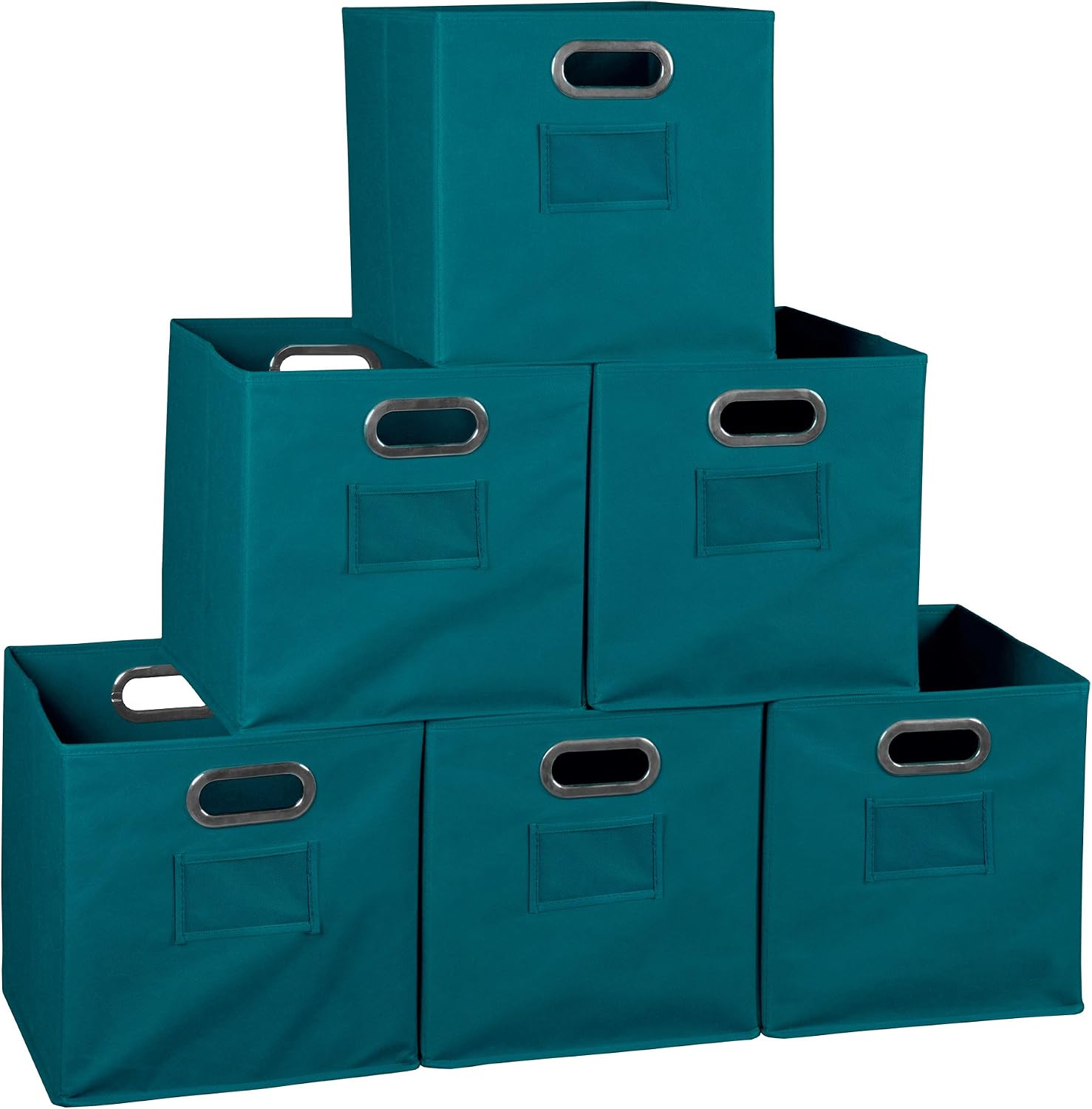 Niche Cubo Foldable Fabric Storage Bins, Teal, Set of 6
