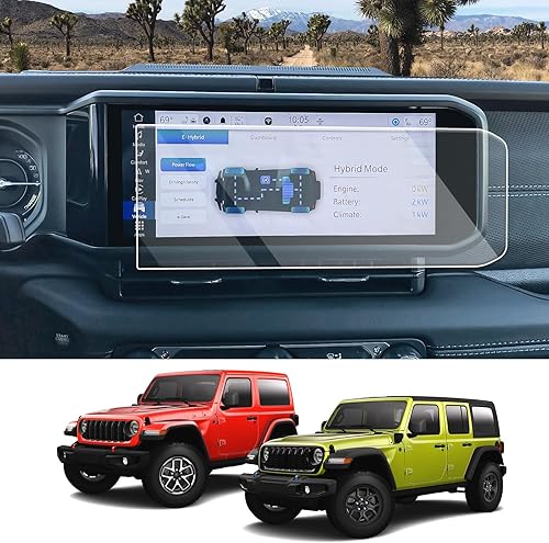 CDEFG Protector de pantalla para Wrangler JL 2024 de 12,3 pulgadas para Wrangler Rubicon Sahara Sport S Sport Willys 2024 Protector de pantalla de