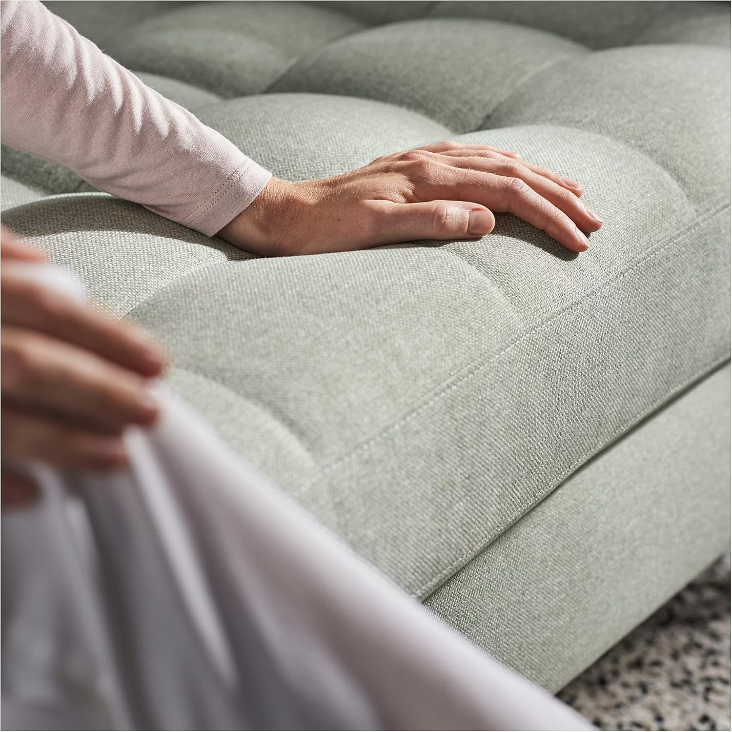 Image of the LANDSKRONA sofa fully converted into a bed