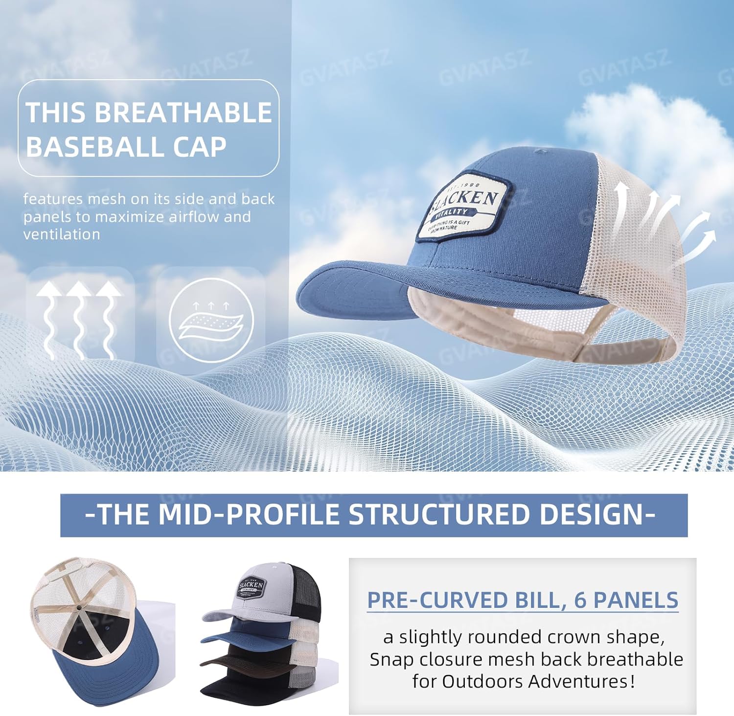 Breathable Snapback Trucker Hats Summer Baseball Caps Adjustable Outdoor Mesh Snap Back Hats for Daily Use - Image 5