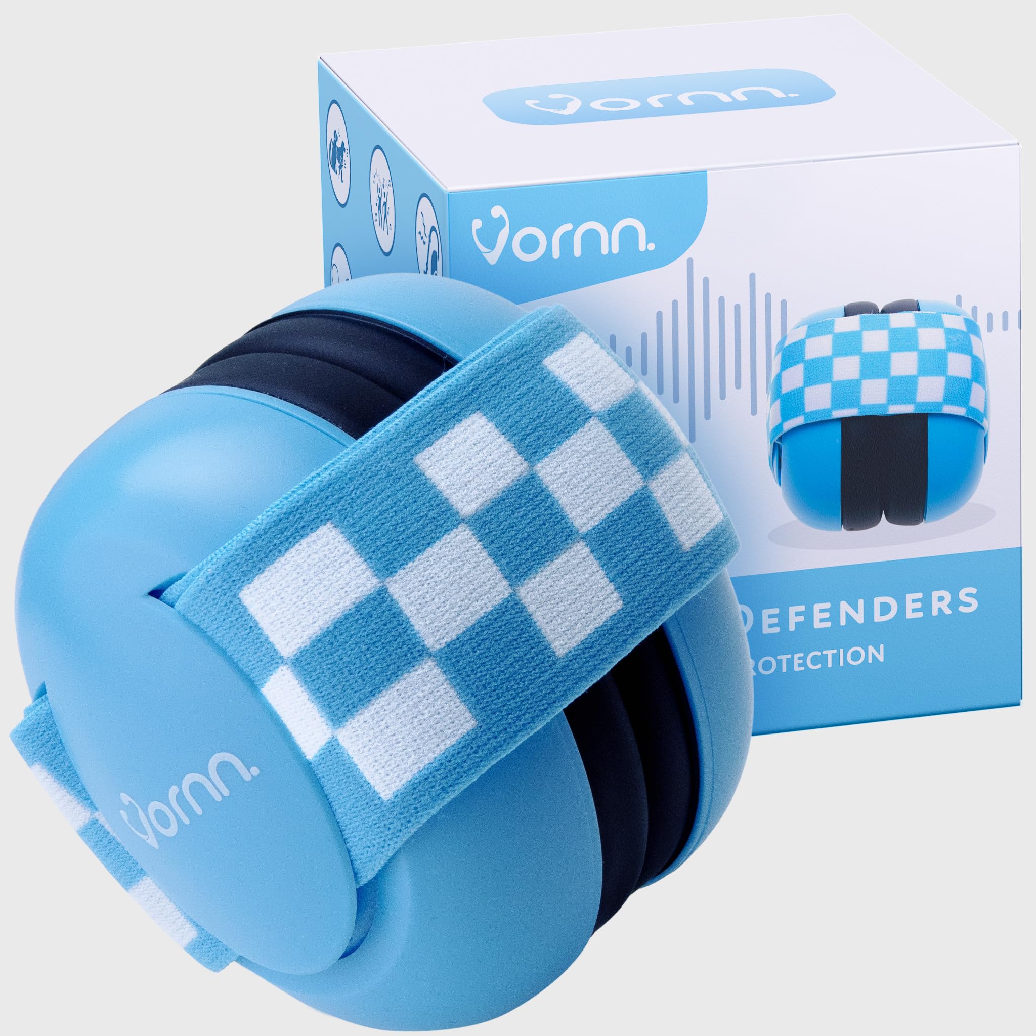 Baby Ear Defenders & Infant Headphones Noise Cancelling Earmuffs for Babies and Toddlers 0-36 Months in Blue | CE & UKCA Certified for Hearing Protection, Comfortable Fit & Safe Sleep