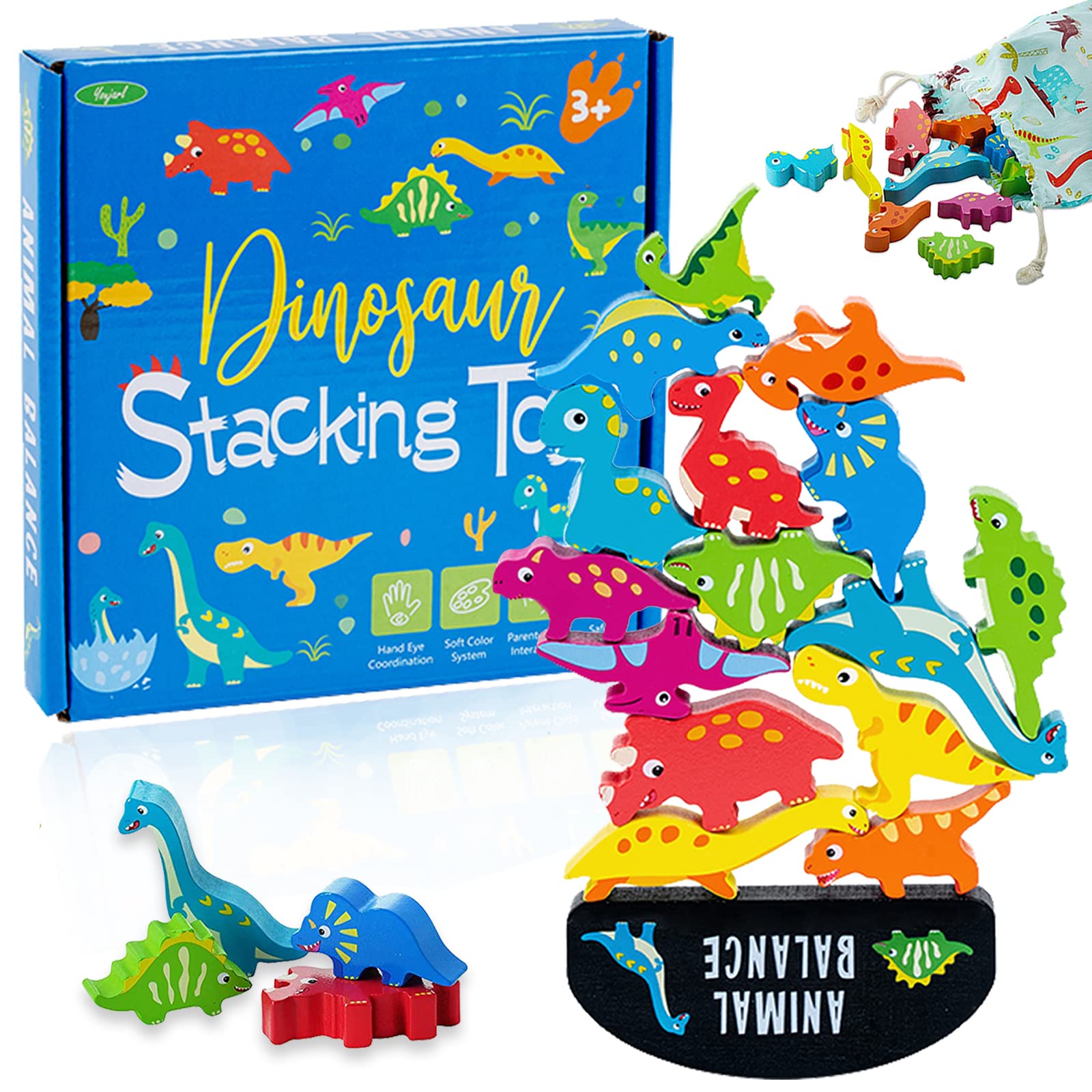 Acehome NEW Dinosaur Balance Stacking Blocks -Educational Toy that Develops Kid's Cognitive Skills