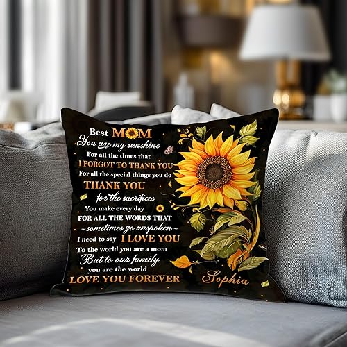 Miniatura 5 de Hyturtle Almohada personalizada para la mejor mamá, regalos para mamá de hija e hijo, regalos inspiradores para ella en el día de la madre, regalos