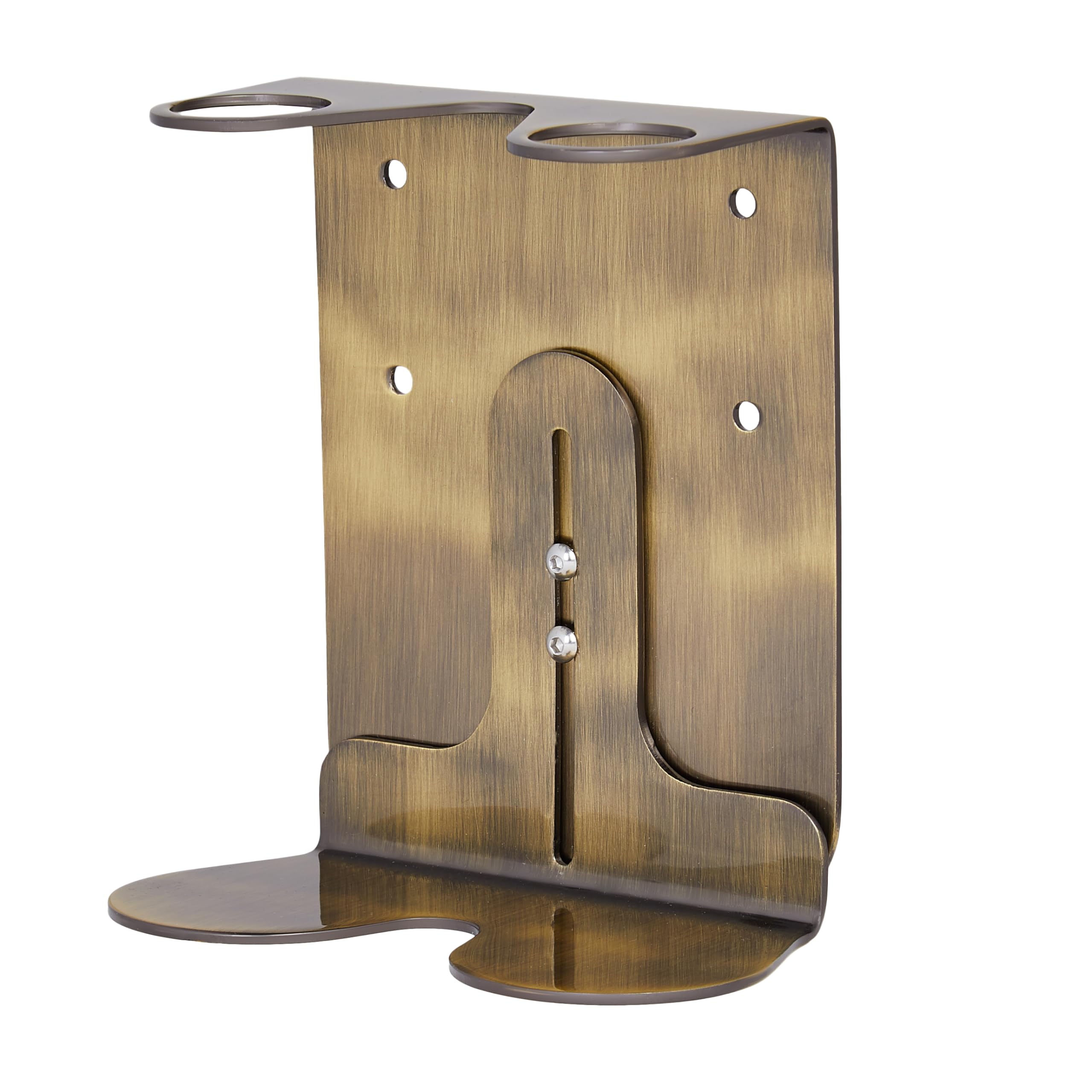 Kuishi Wall-Mounted Brass Soap Dispenser Bracket, 250-300 ml Soap Bottle  Holder, Double Brass Coloured Mounted Wall Soap Dispenser, Resistant to