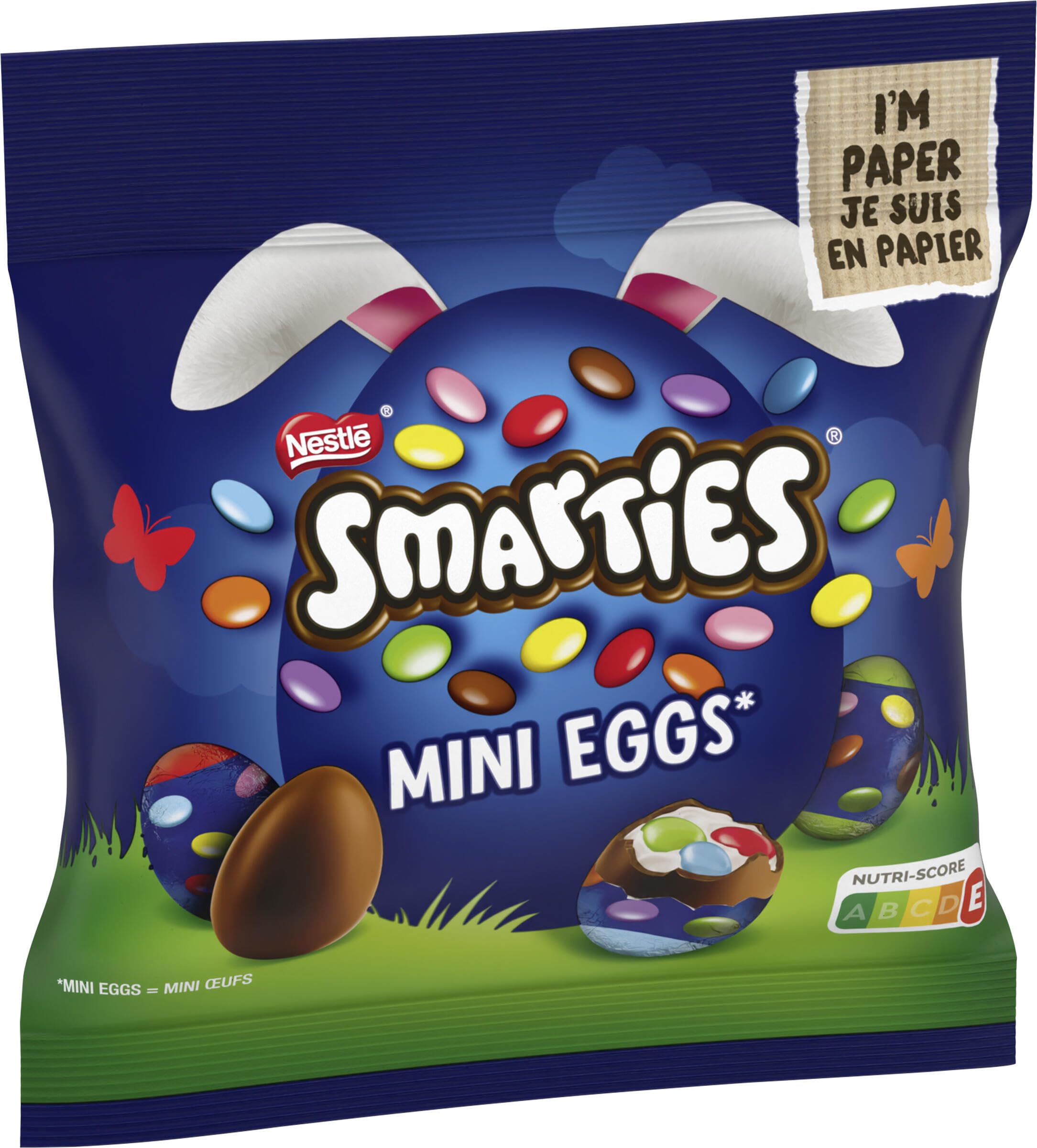 Nestlé SMARTIES Mini Eggs, kleine Oster-Schokoladeneier aus Milchschokolade mit cremiger Füllung und bunten SMARTIES Mini Schokolinsen, 1er Pack (1 x 81g)