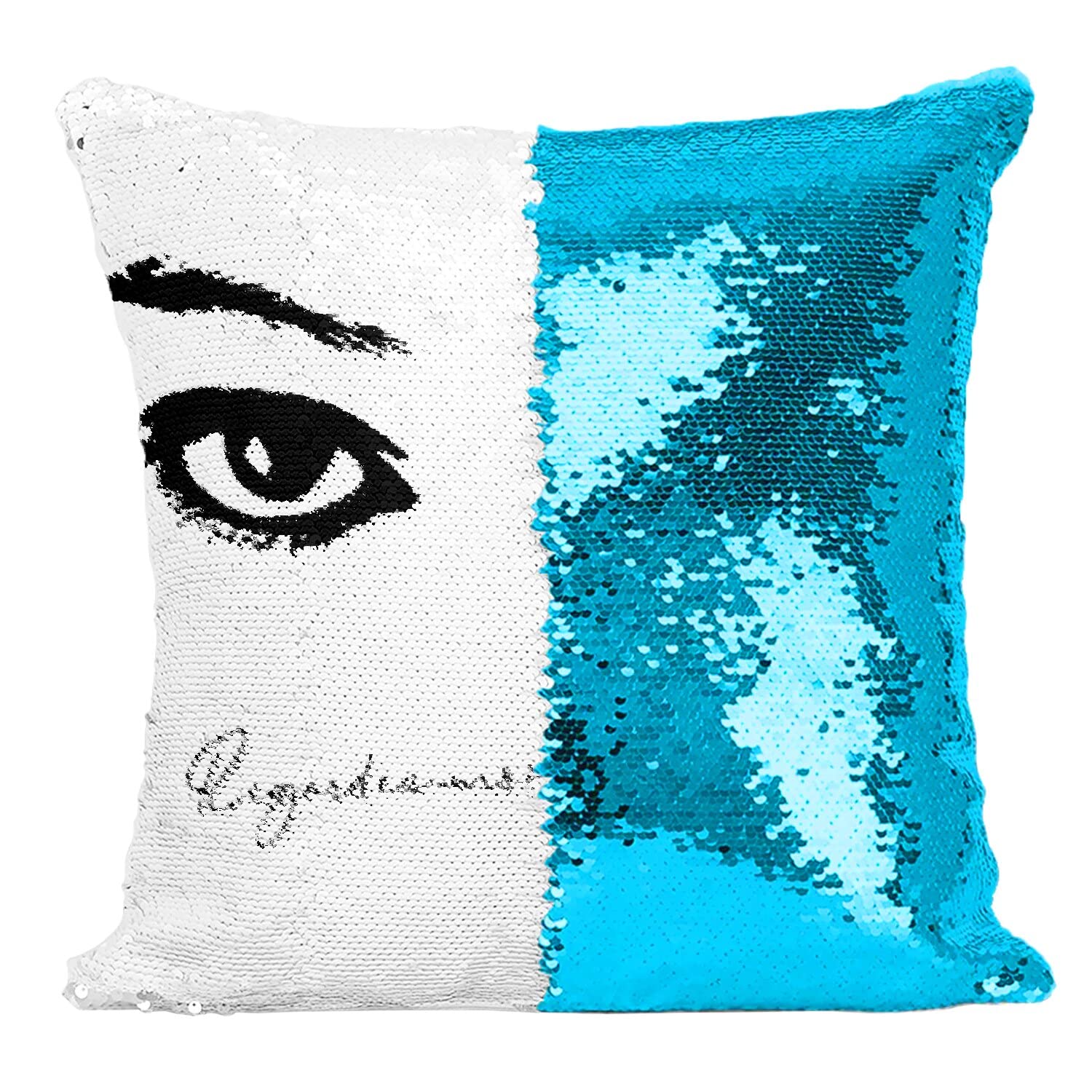 Coussin paillettes turquoise pour rompre la monotonie d'un salon avec style