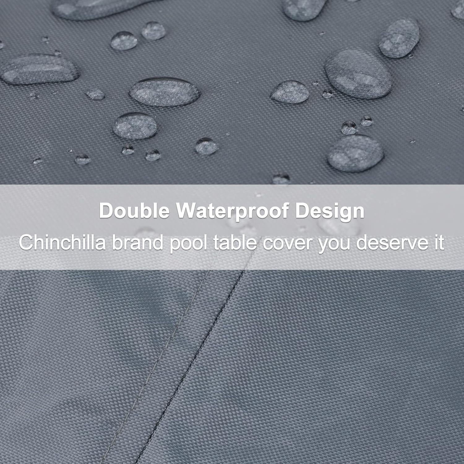 CHINCHILLA 7/8/9 ft Pool Table Cover, Waterproof Sunscreen Billiard Cover Polyester Fabric ，for Snooker Billiard Table Cover