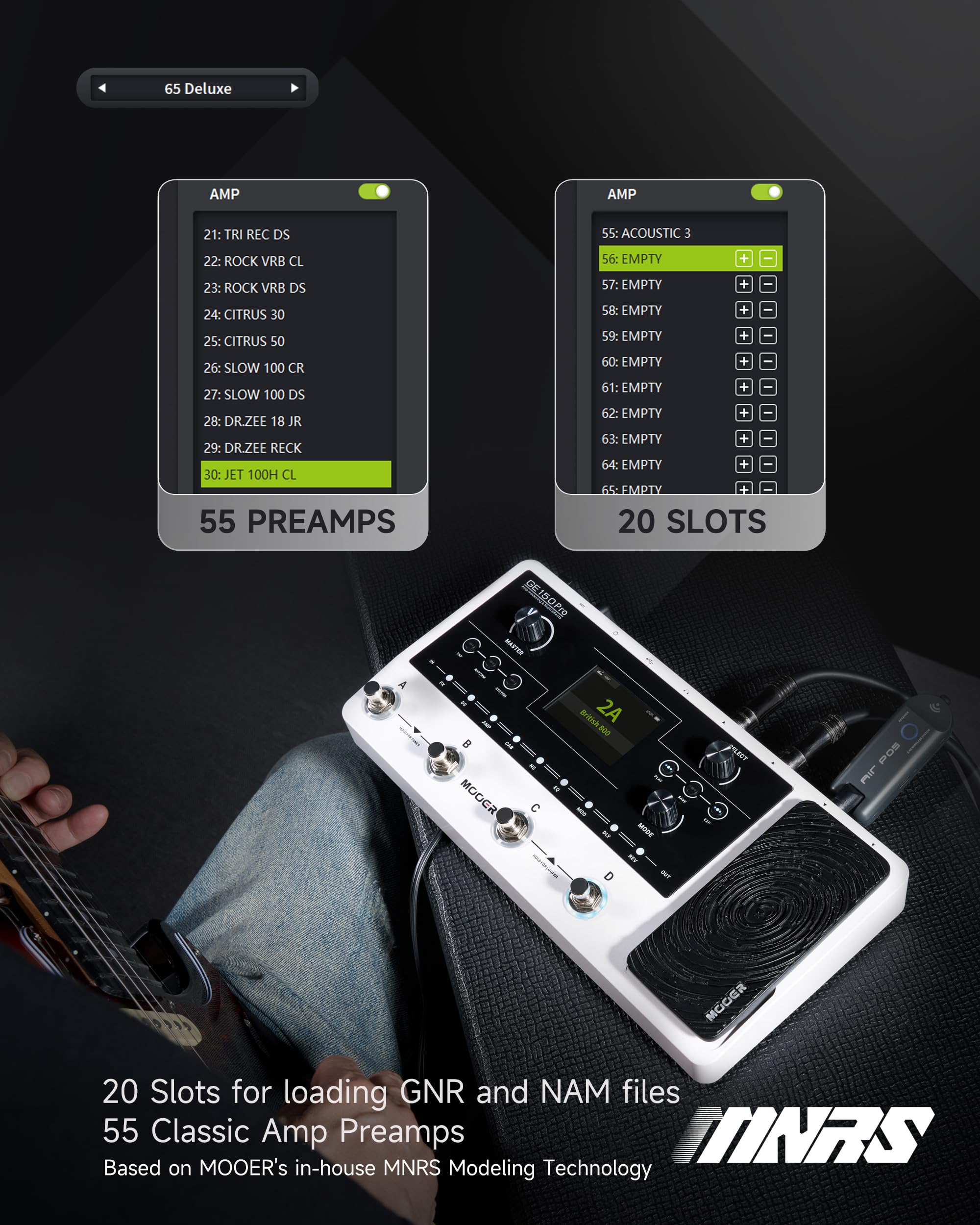 MOOER GE150 Pro Guitar Multi Effects Processor, 200 Presets & 170