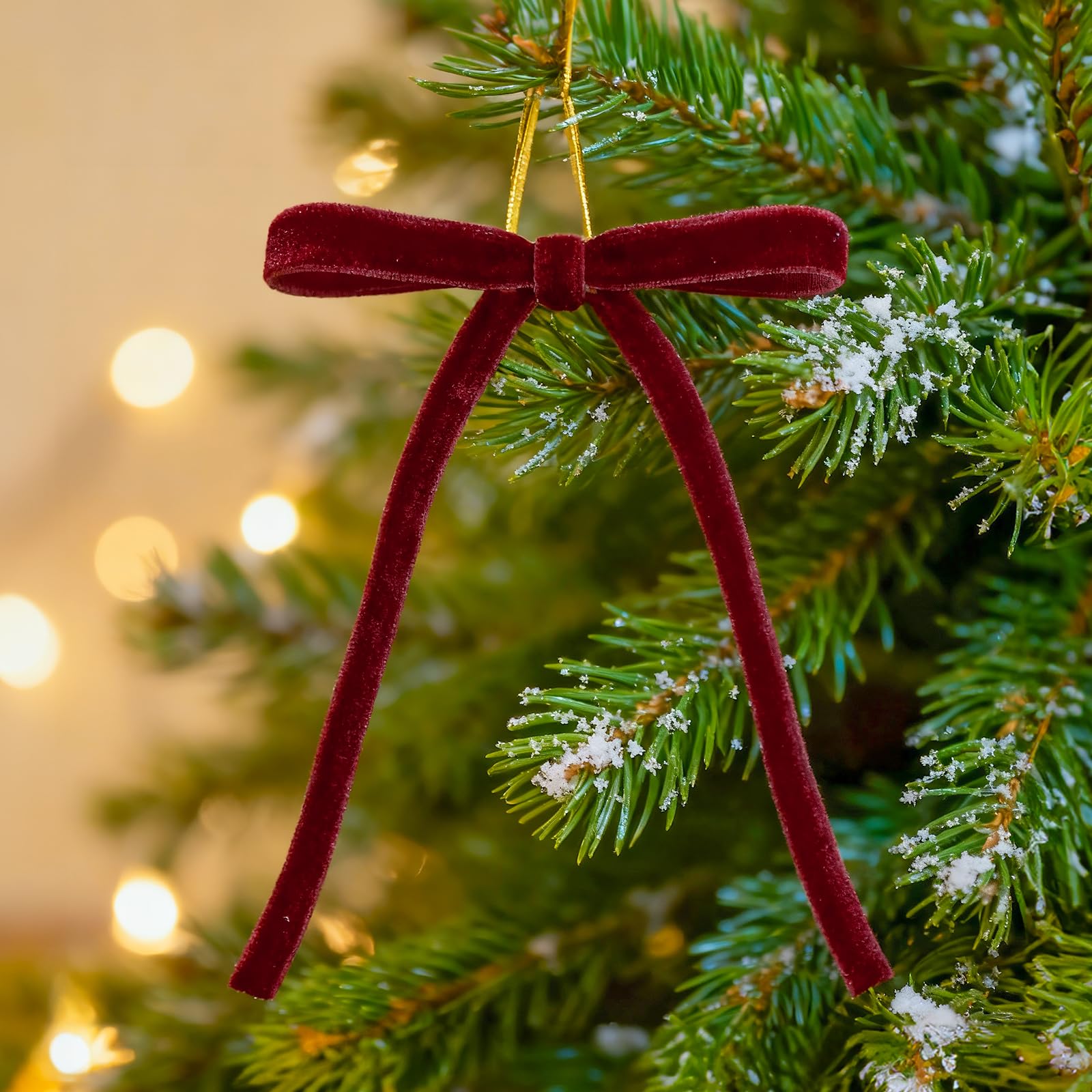 G2PLUS Burgundy Velvet Bows for Christmas Trees, 24 Pcs, 13 x 18 cm