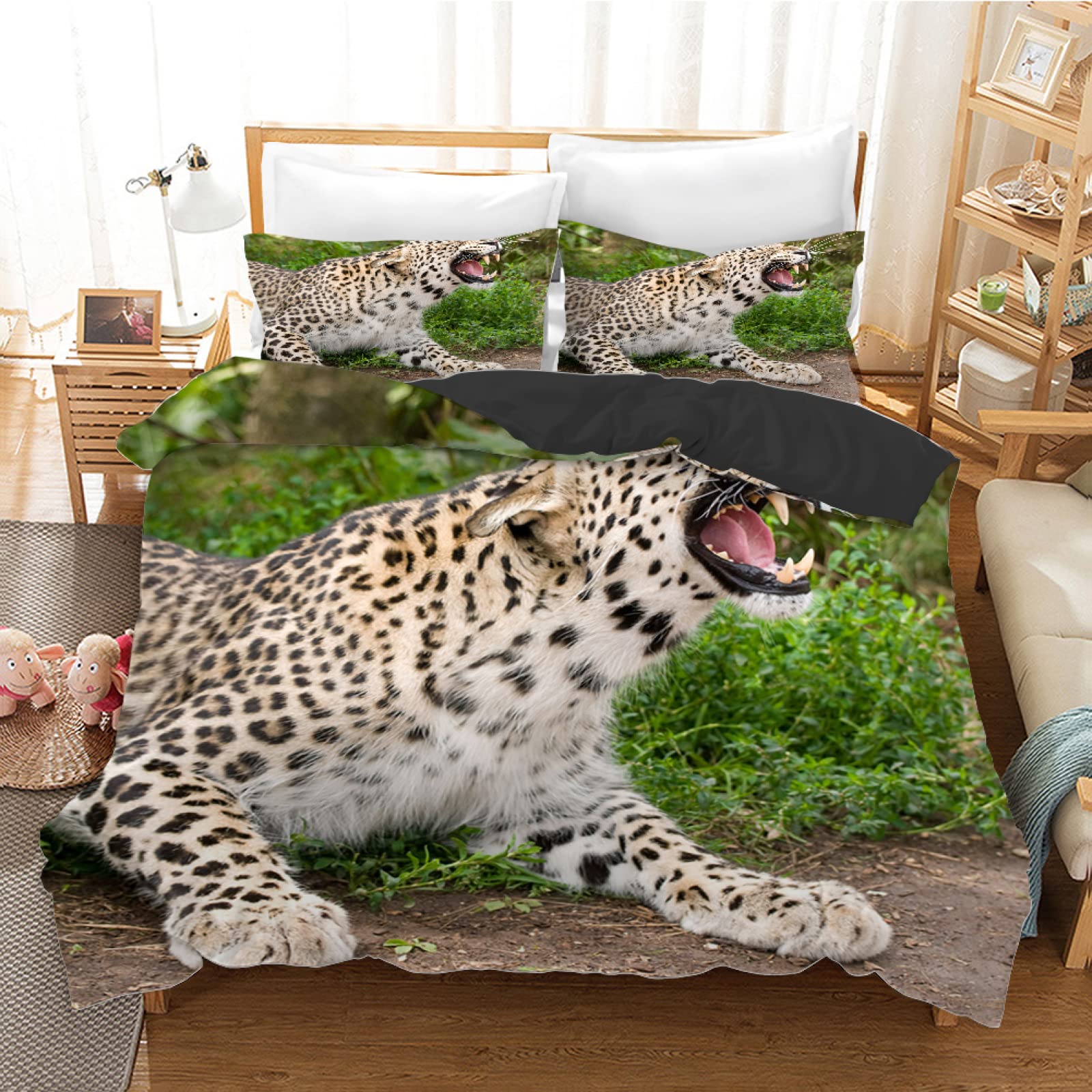 Housse de couette 160x200 bête verte idéale pour chambre d'enfant et ado