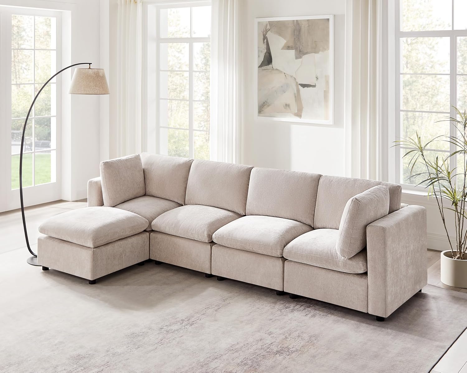 VANOMi Modular Sectional Sofa, Convertible Couch Modular Sofa Without ...