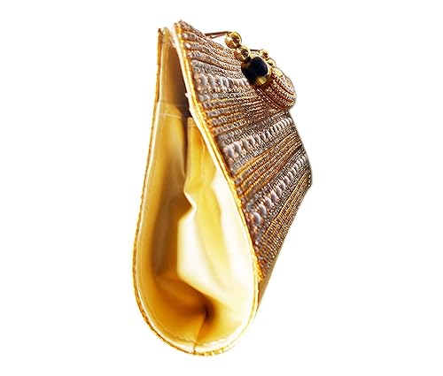 Artgeek Women's Golden Beaded Clutch