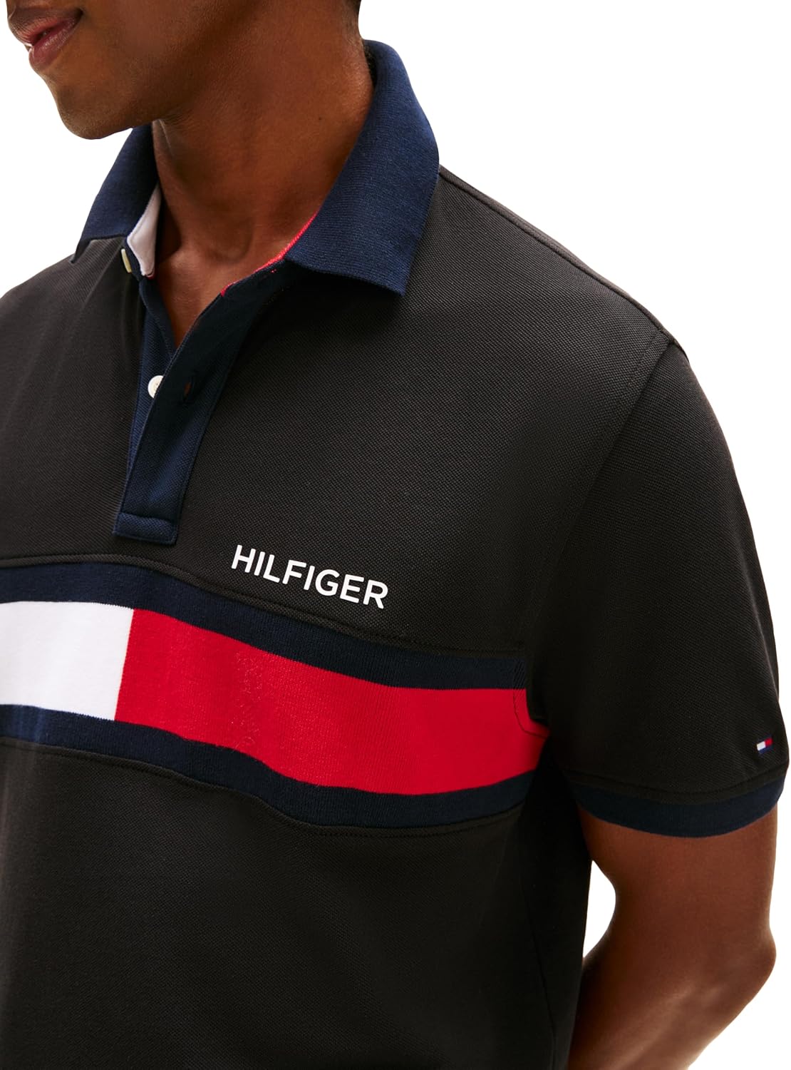 Tommy Hilfiger Men's Short Sleeve Cotton Pique Flag Polo in Regular Fit