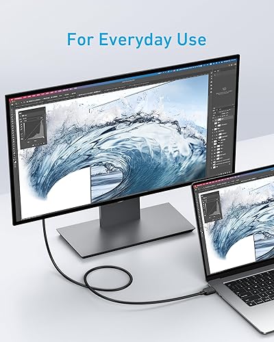 Miniatura 5 de Anker Cable HDMI 8K 60Hz, 6 pies Ultra HD 4K 120Hz HDMI a HDMI, cable duradero de alta velocidad certificado de 48 Gbps con HDMI 2.1 y HDR,