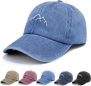 Baseball Cap Mens - Peak Embroidery Baseball Hats, Classic Washed Relxed Cap Vintage Dad Cap Trucker Caps Adjustable Breathable Summer Sun Hat Sports Cap for Outdoor Unisex UK