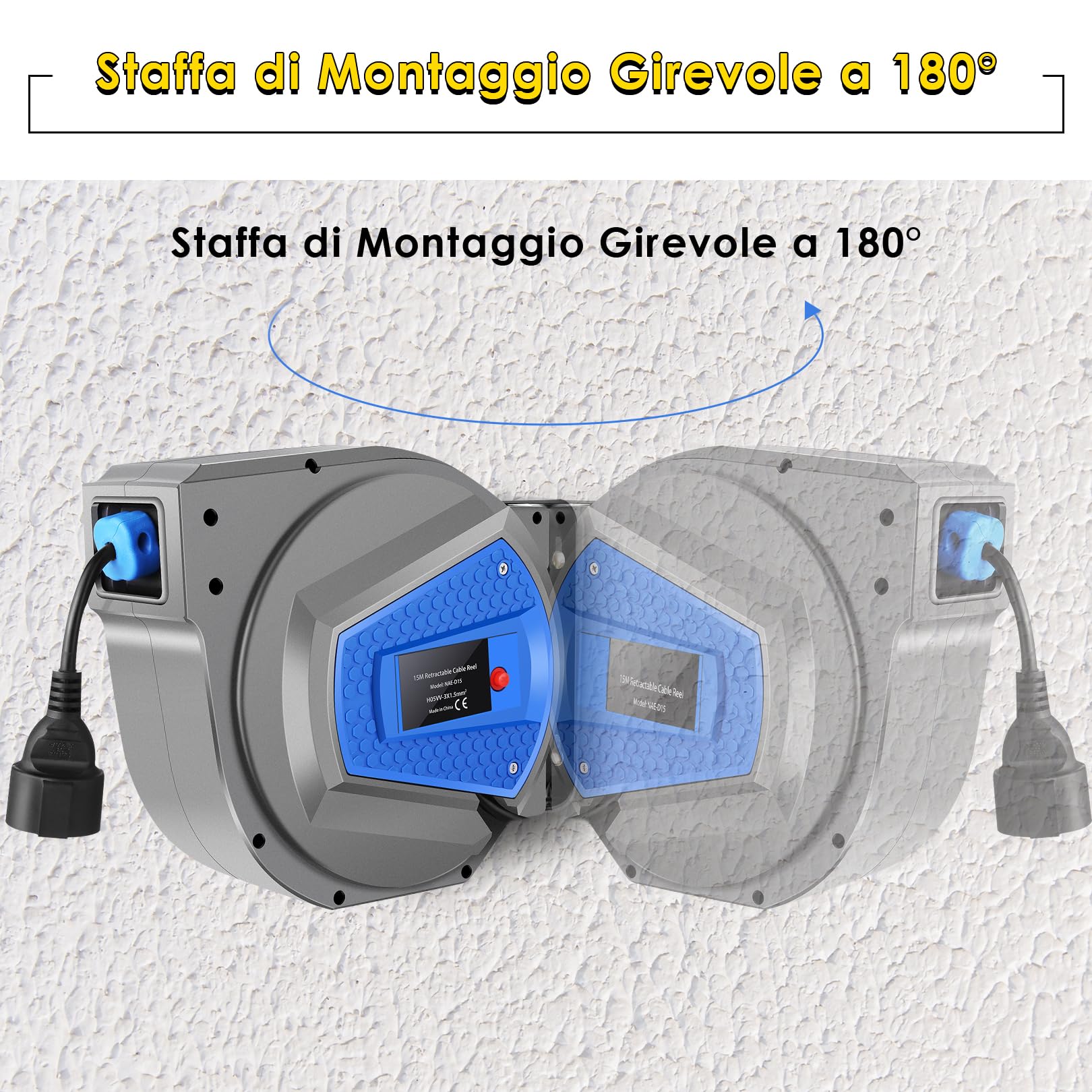 Professionale Avvolgicavo Automatico 15 m + 1m