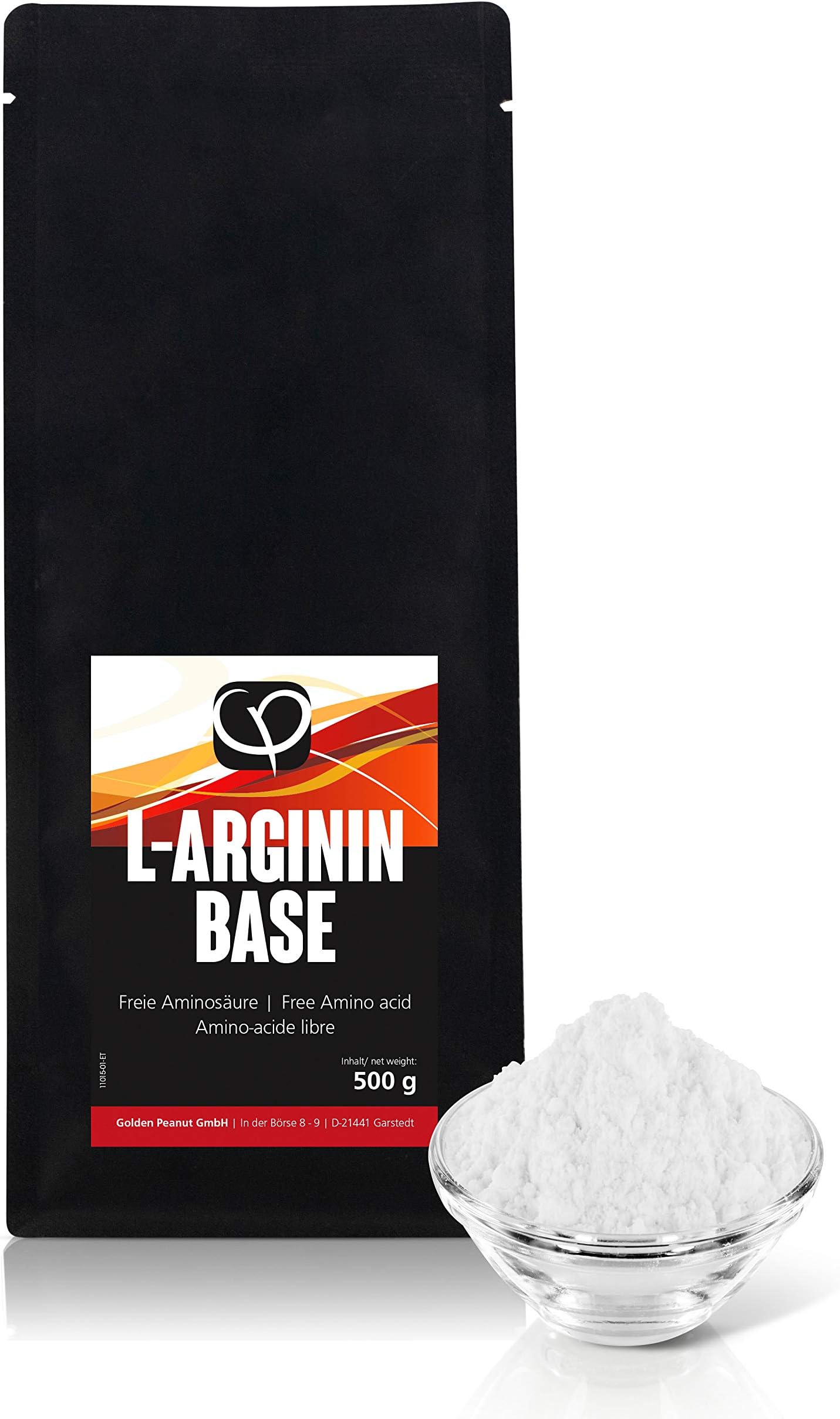 L-Arginin Base 100 % Pure Powder from Goldne Peanut - 500 g - Free Amino Acid