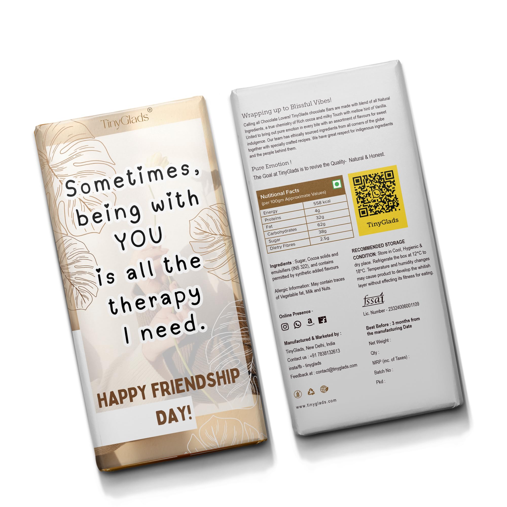 TinyGlads Friendship Day Gift | Chocolate Bar for Best Friends | 80 grams-image-35