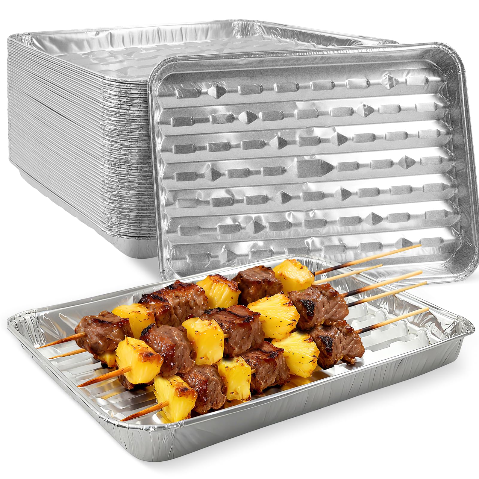 40 paquetes de sartenes extragrandes de papel de aluminio resistente, bandejas desechables para barbacoa, catering, perfectas para restaurantes de cangrejos de río de 12 x 9 pulgadas