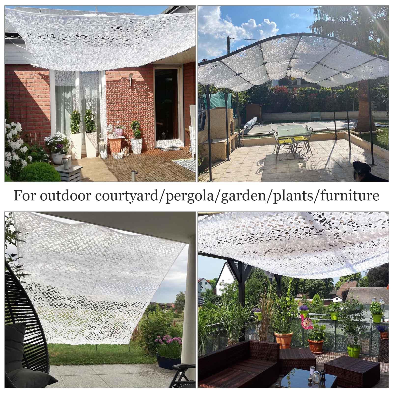 Weißes Tarnnetz 2x2m 2x5m 3x4m 4x6m 5x7m 7x9m, Sonnensegel, Schattennetz, Outdoor Camouflage Netz Für Militär/Jagd/Camping, Sonnenschutz-tarnnetz,White-1.5x2m(4.9 * 6.6ft)