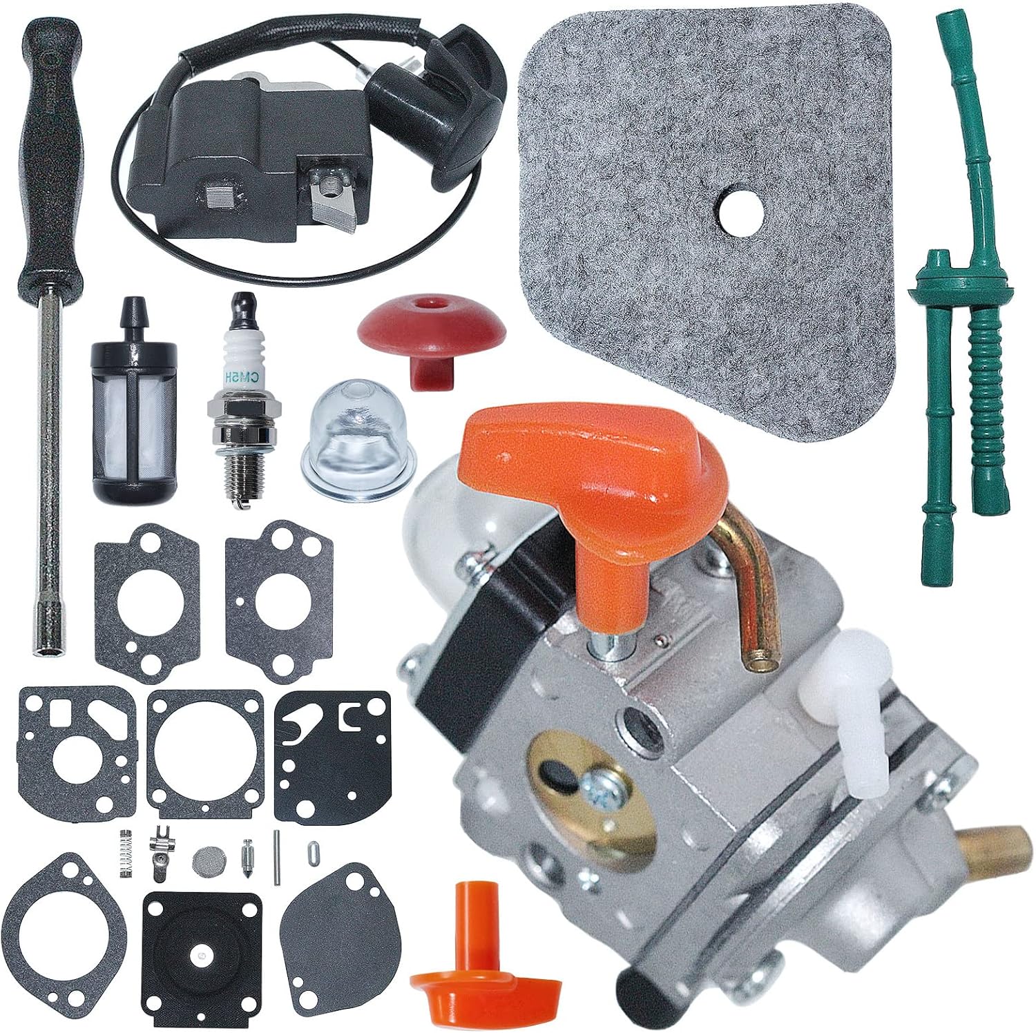 For Stihl FS90 FS87 FS100 HT100 HT101 HL100 HL90 FS130, Carburetor W/Grasket Kit, 41801200610 41801200611 41801200613