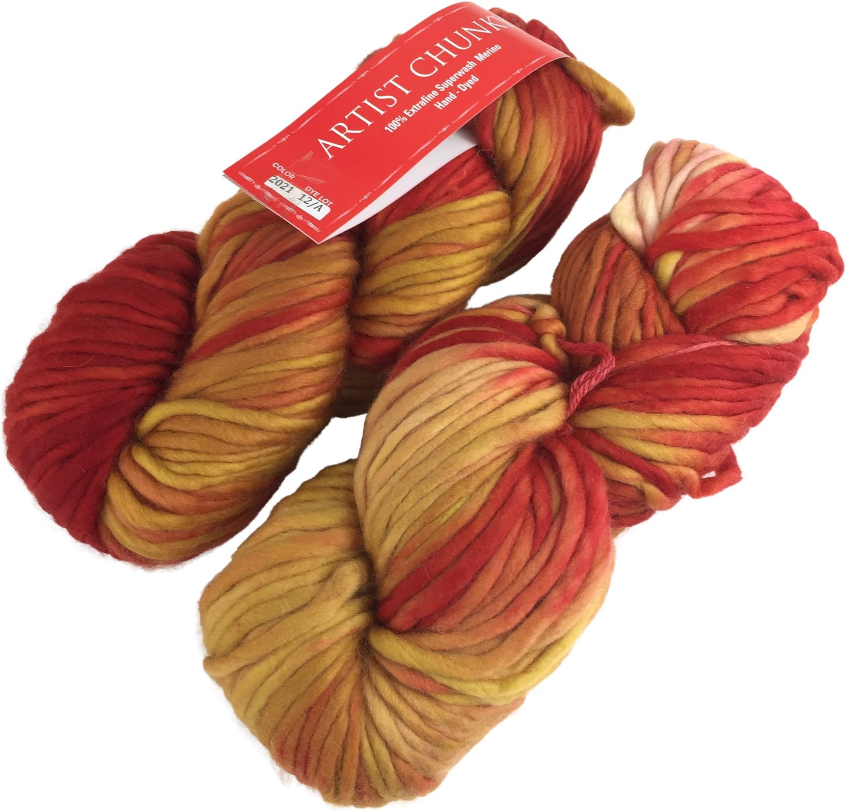 Feza Yarns Artist Chunky, 100% Extrafine Superwash Merino, Autumn Song, 99 YDS each skein, 2 Skeins, (Color 2021)